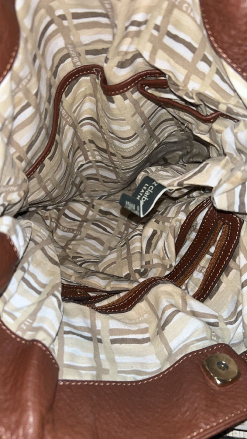 Liz Claiborne Women's Liz Claiborne Brown Leather Shoulder Bag One Size Size ONE SIZE - 4 Thumbnail