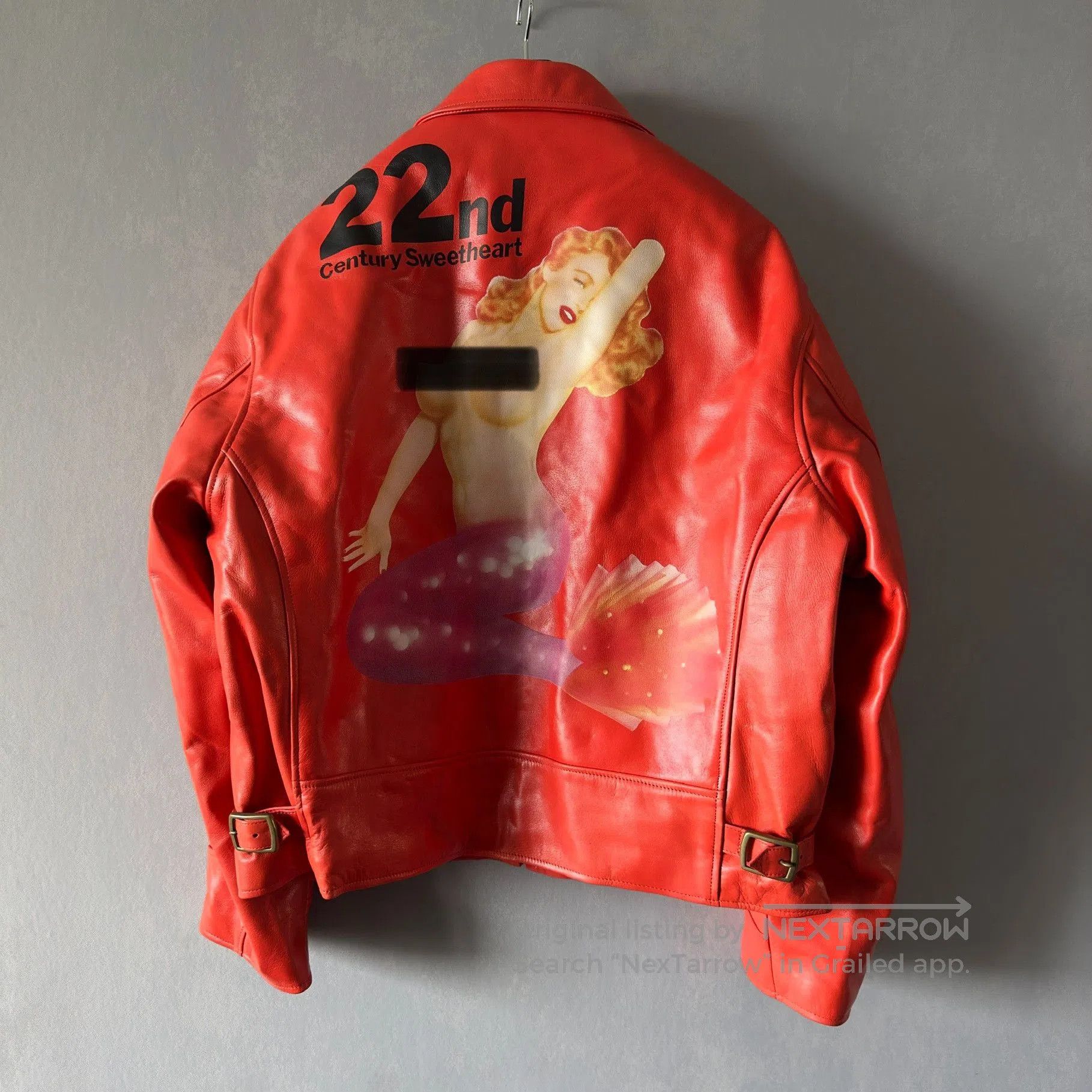 Yohji Yamamoto AW91 22nd Century Pinup Mermaid Red Leather Jacket