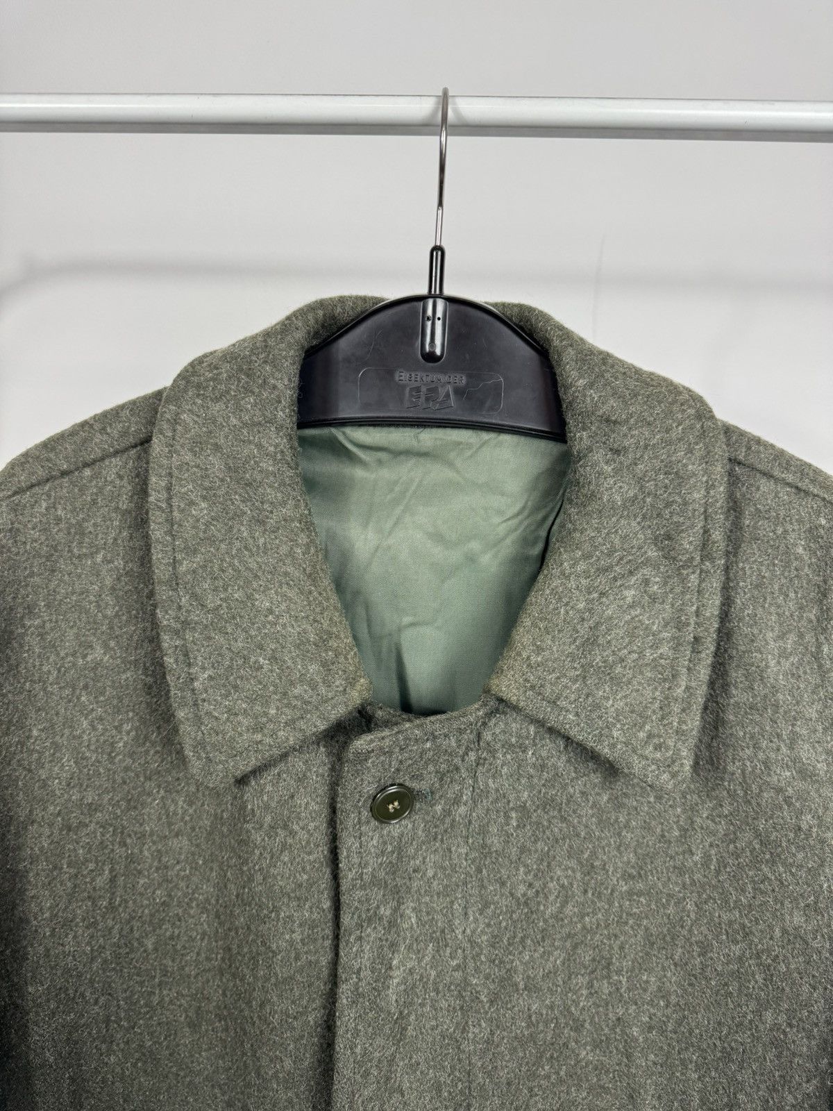 Other Vintage Men’s Olive Wool Overcoat Long Minimal Winter Coat Size US XXL / EU 58 / 5 - 4 Thumbnail