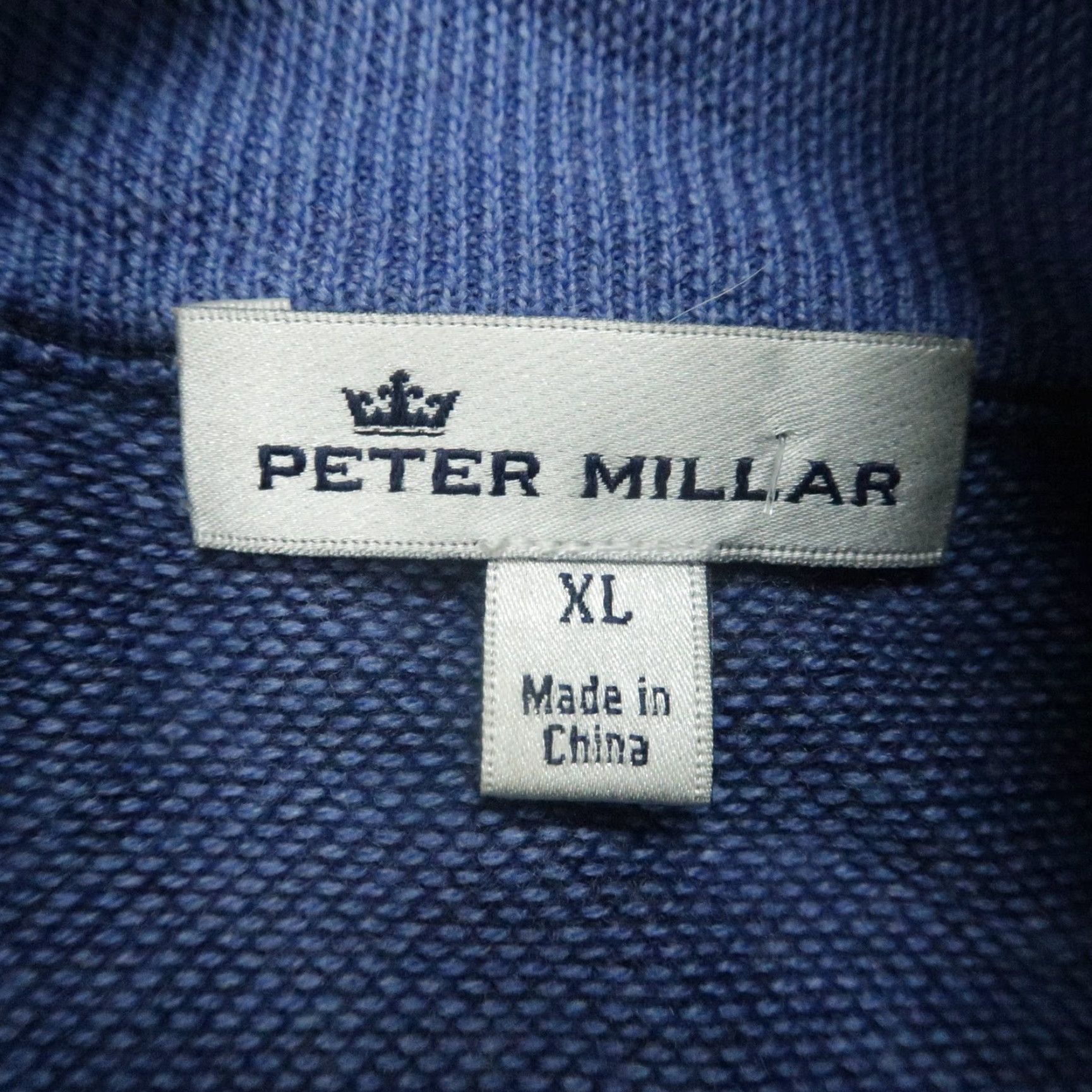 Peter Millar Peter Millar Sweater Mens XL Blue Wool Birdseye 1/4 Zip Pullover Carded Placket Regular Knit Mock Neck Crew neck? Size US XL / EU 56 / 4 - 3 Thumbnail