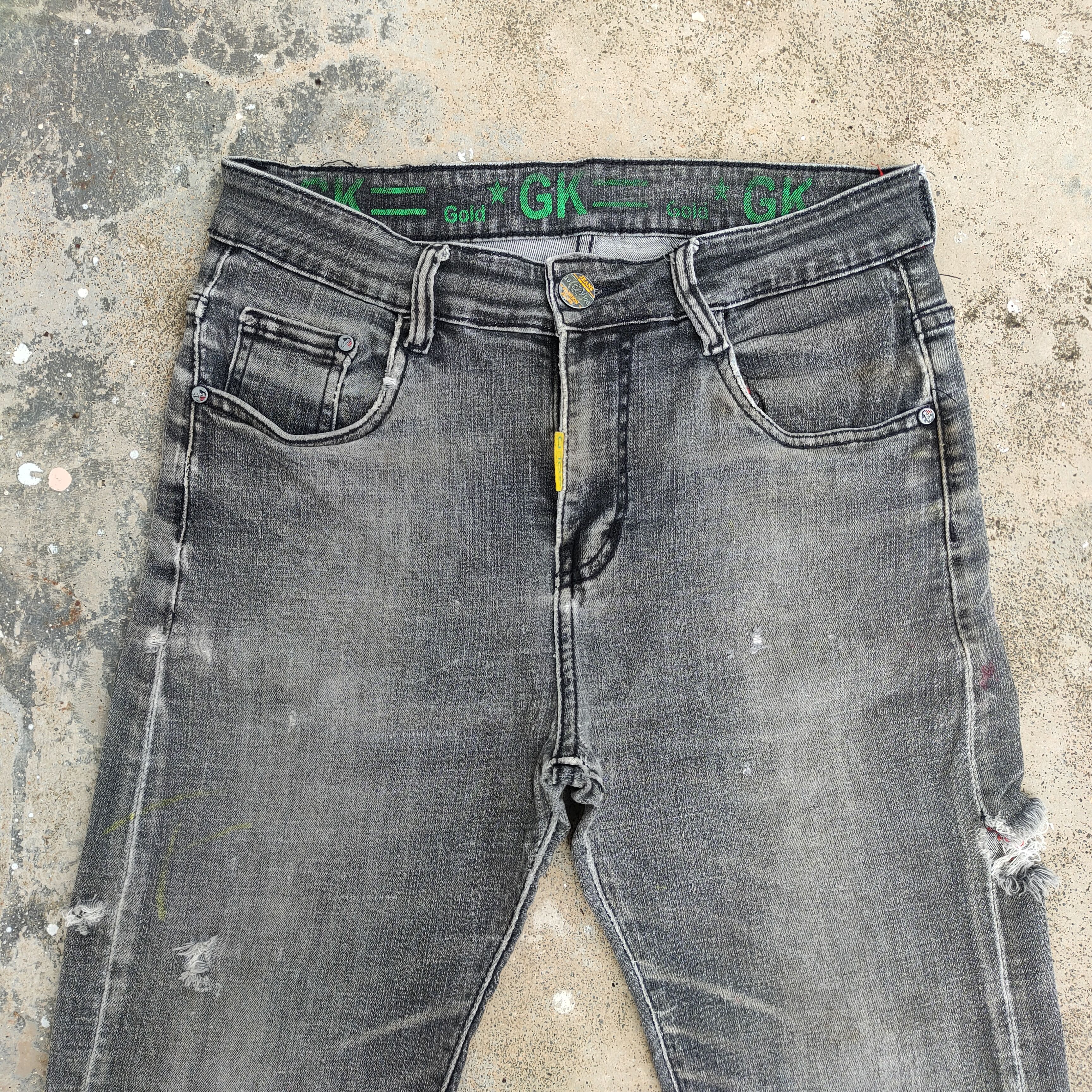 Japanese Brand VINTAGE GK SKINNY FADED BLACK JEANS DENIM PANTS Size US 29 - 2 Thumbnail