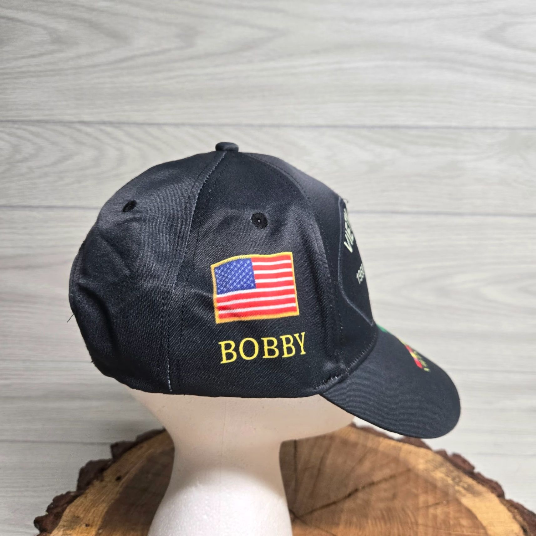Vintage Vietnam Veteran Trucker Hat Snap-Back Men's Adjustable Black Size ONE SIZE - 2 Thumbnail