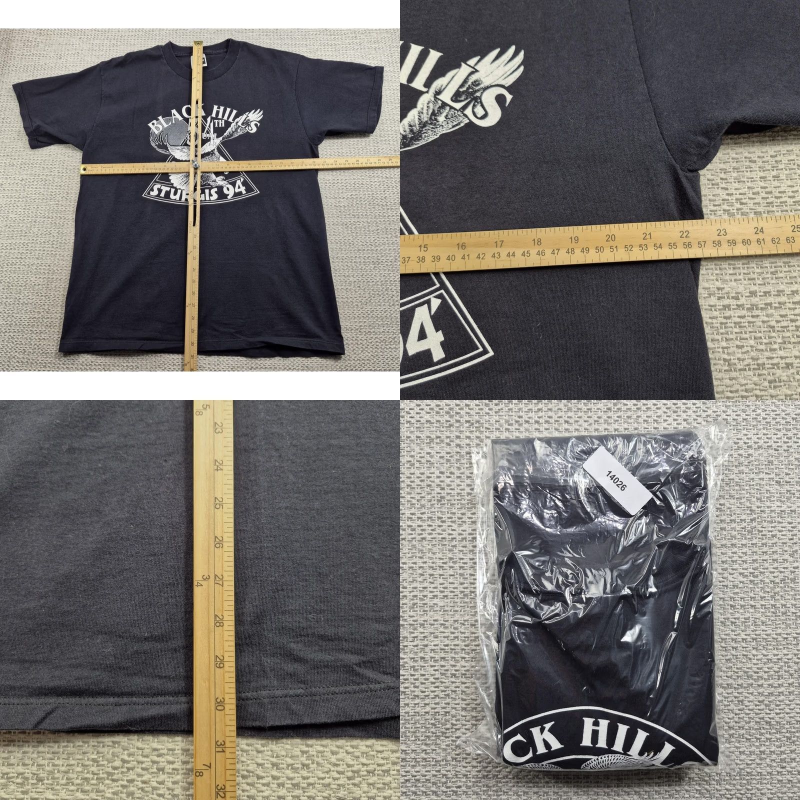 Tultex VINTAGE Tultex Shirt Mens XL Black Biker Black Hills Sturgis 1994 Eagle Tee Size US XL / EU 56 / 4 - 8 Thumbnail