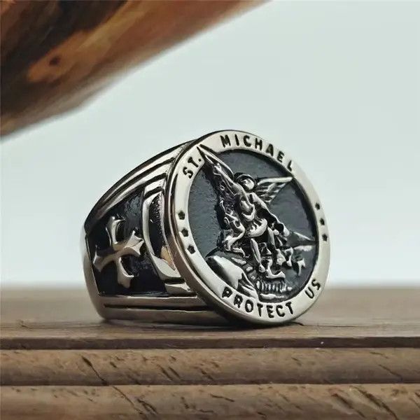 VIBE St Micheal Ring ( size 7-15) Size ONE SIZE - 2 Thumbnail