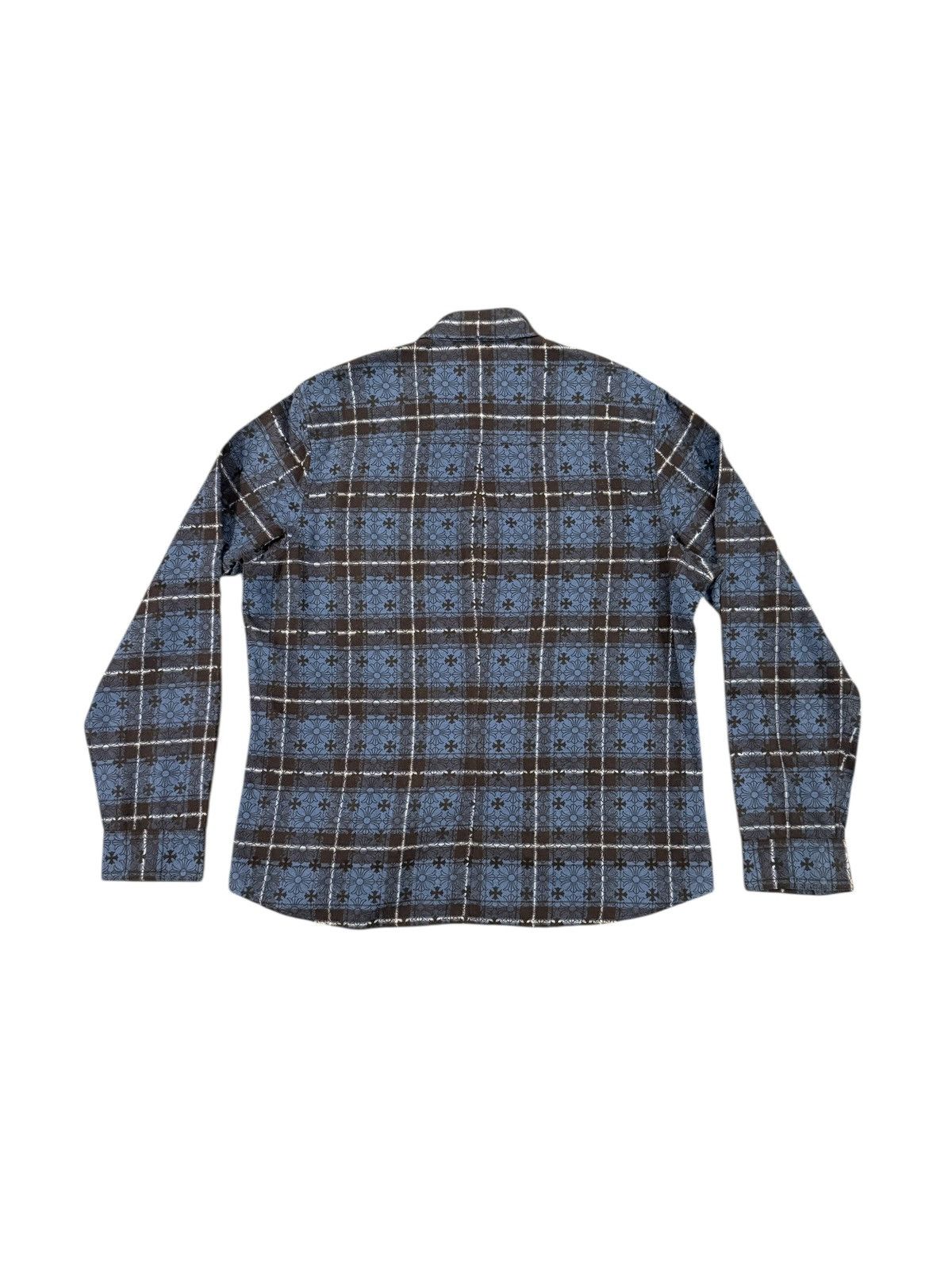 Chrome Hearts Mini Plus Print Blue Loose Ends Cross Patch Flannel Size US XXL / EU 58 / 5 - 2 Thumbnail