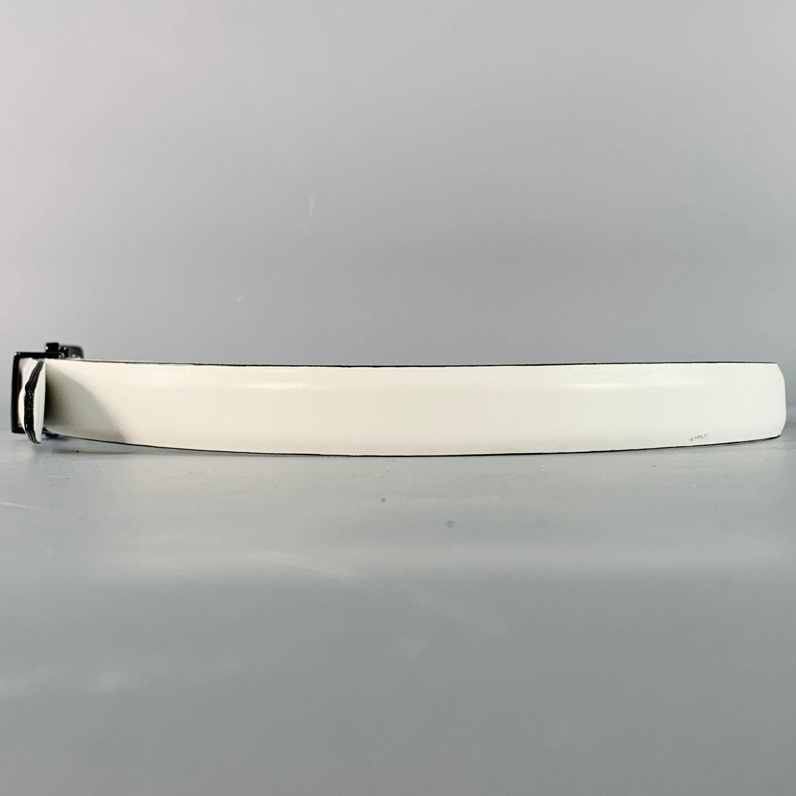 Other WCM NEW YORK Size M White Leather Belt Size ONE SIZE - 4 Thumbnail