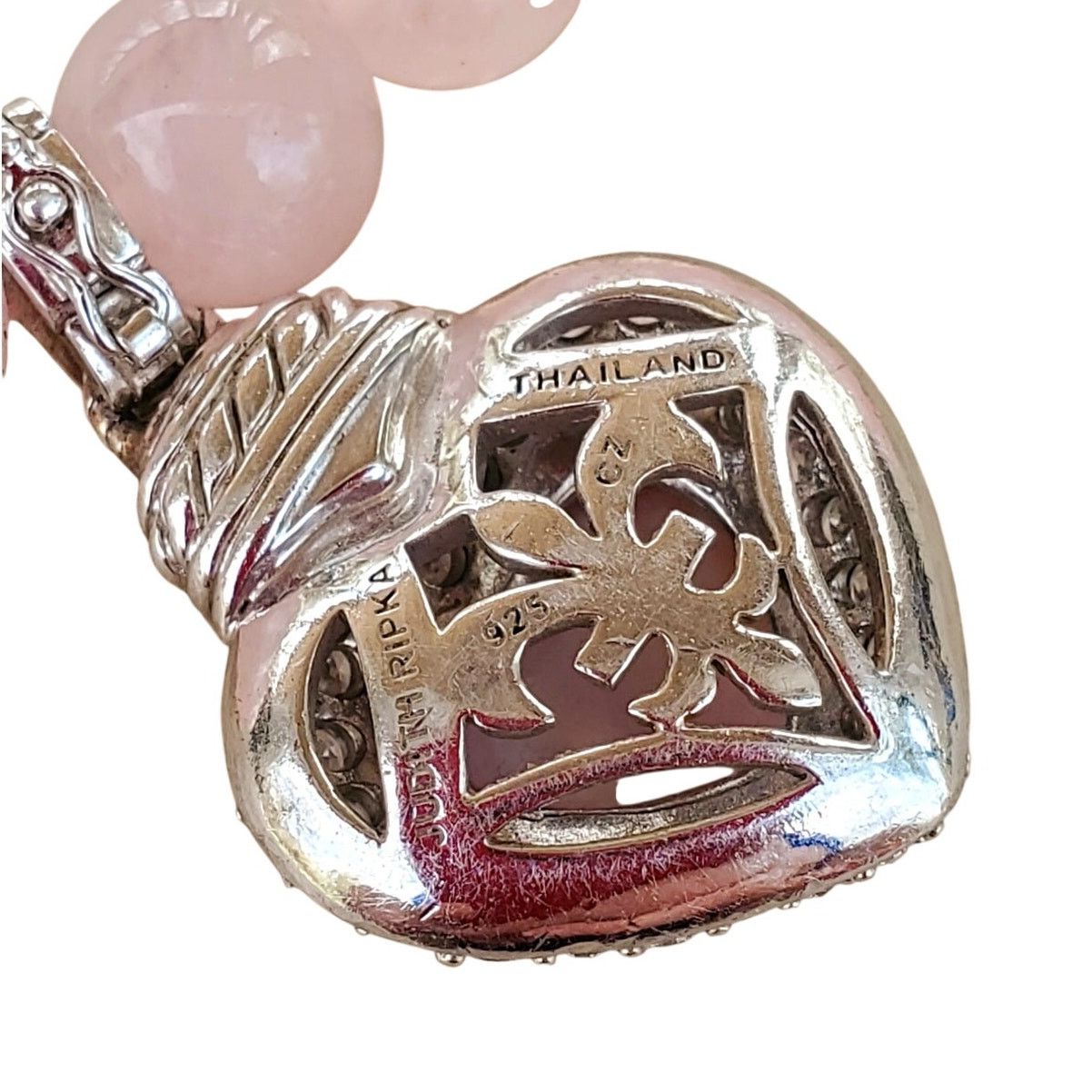 Judith Ripka Judith Ripka Sterling Silver Rose Quartz Heart Necklace Size ONE SIZE - 9 Thumbnail