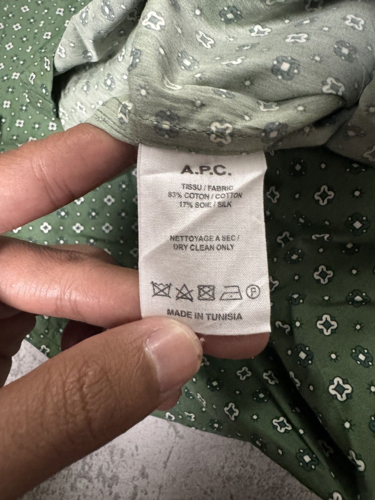 A.P.C. APC GREEN CUTTON SHORT SLEEVE GEOMETRIC PRINT T-SHIRT Size US S / EU 44-46 / 1 - 6 Thumbnail