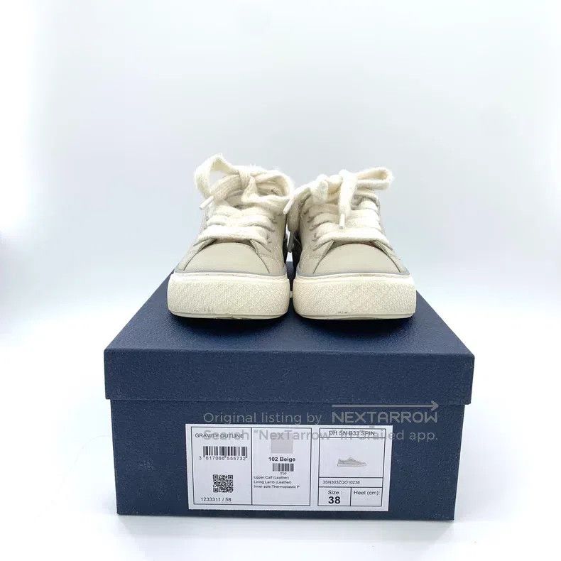 Dior Dior B33 beige logo printed round-toe cowhide lace-laced c Size US 7.5 / IT 37.5 - 8 Thumbnail