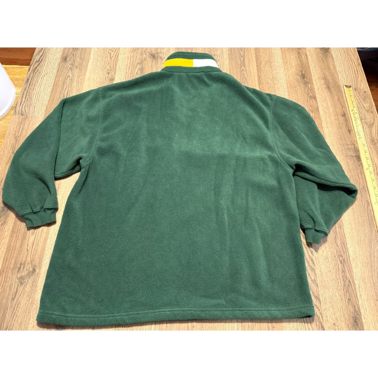 Vintage The Edge Sweater Men's XL Green Yellow Green Bay Packers Pullover 1/4 Zip Fleece Regular Knit Style Long Sleeve 1/4 Zip Logo Pu llover Size US XL / EU 56 / 4 - 2 Thumbnail