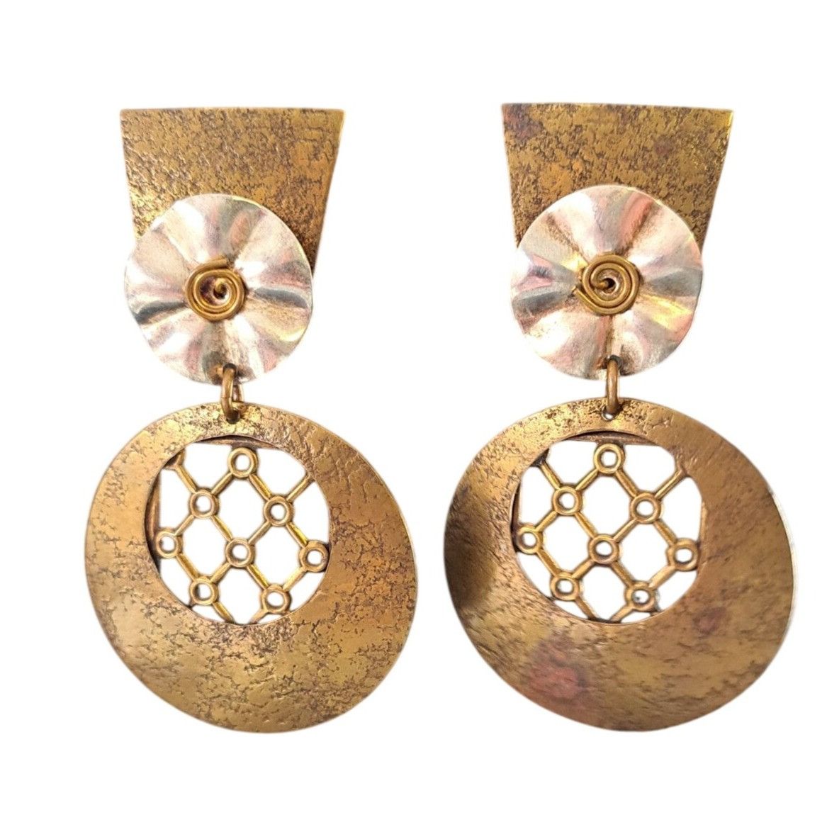 Other Vintage Marjorie Baer SF Clip-On Earrings Brutalist Mixed Size ONE SIZE - 1 Thumbnail