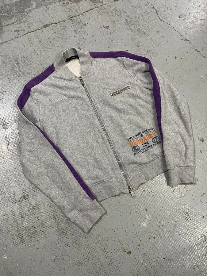 Dsquared2 2000s Dsquared2 Logo Zip-Up Grey Purple Sweater Size US M / EU 48-50 / 2 - 4 Thumbnail