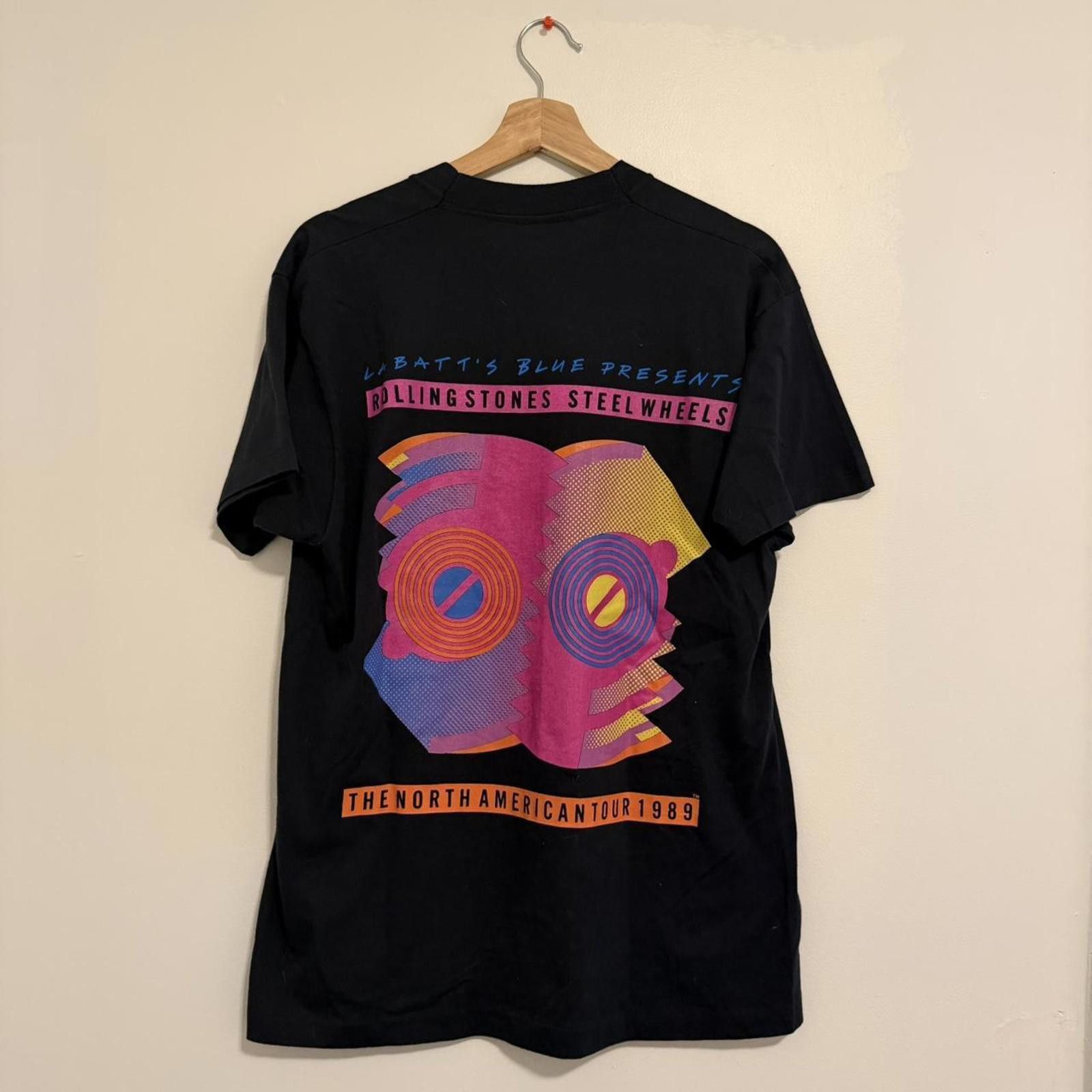 Other vintage Rolling Stones Steel wheels tour t shirt 1989 L/XL Size US XL / EU 56 / 4 - 7 Thumbnail
