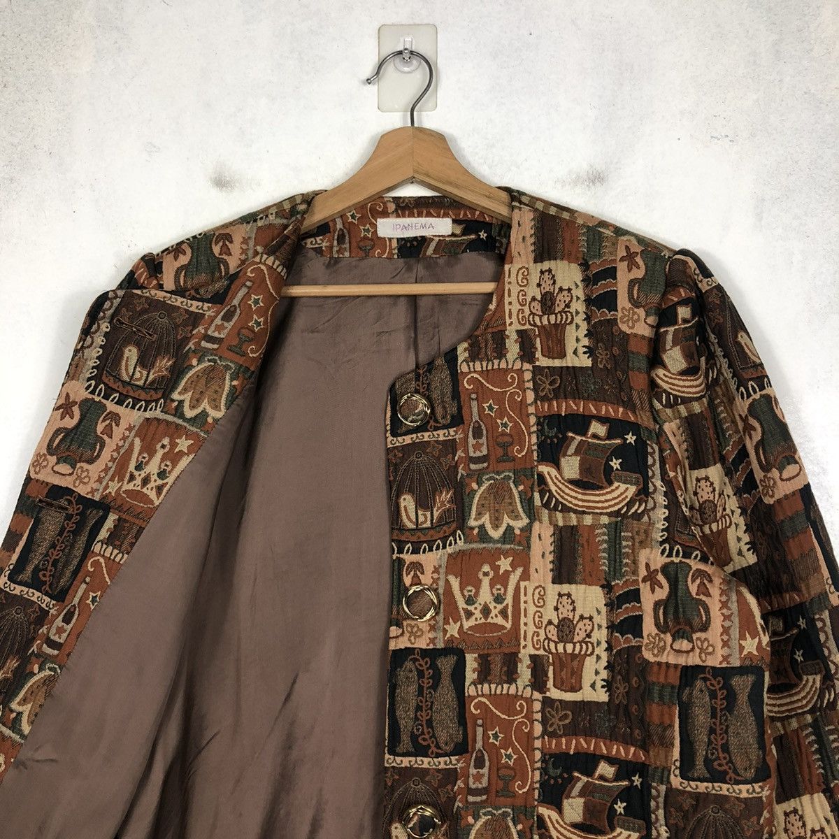 Japanese Brand 📌VINTAGE BIKER JACKET BUTTON PATCHWORK IPANEMA ISSEY MIYAKE Size M / US 6-8 / IT 42-44 - 13 Thumbnail