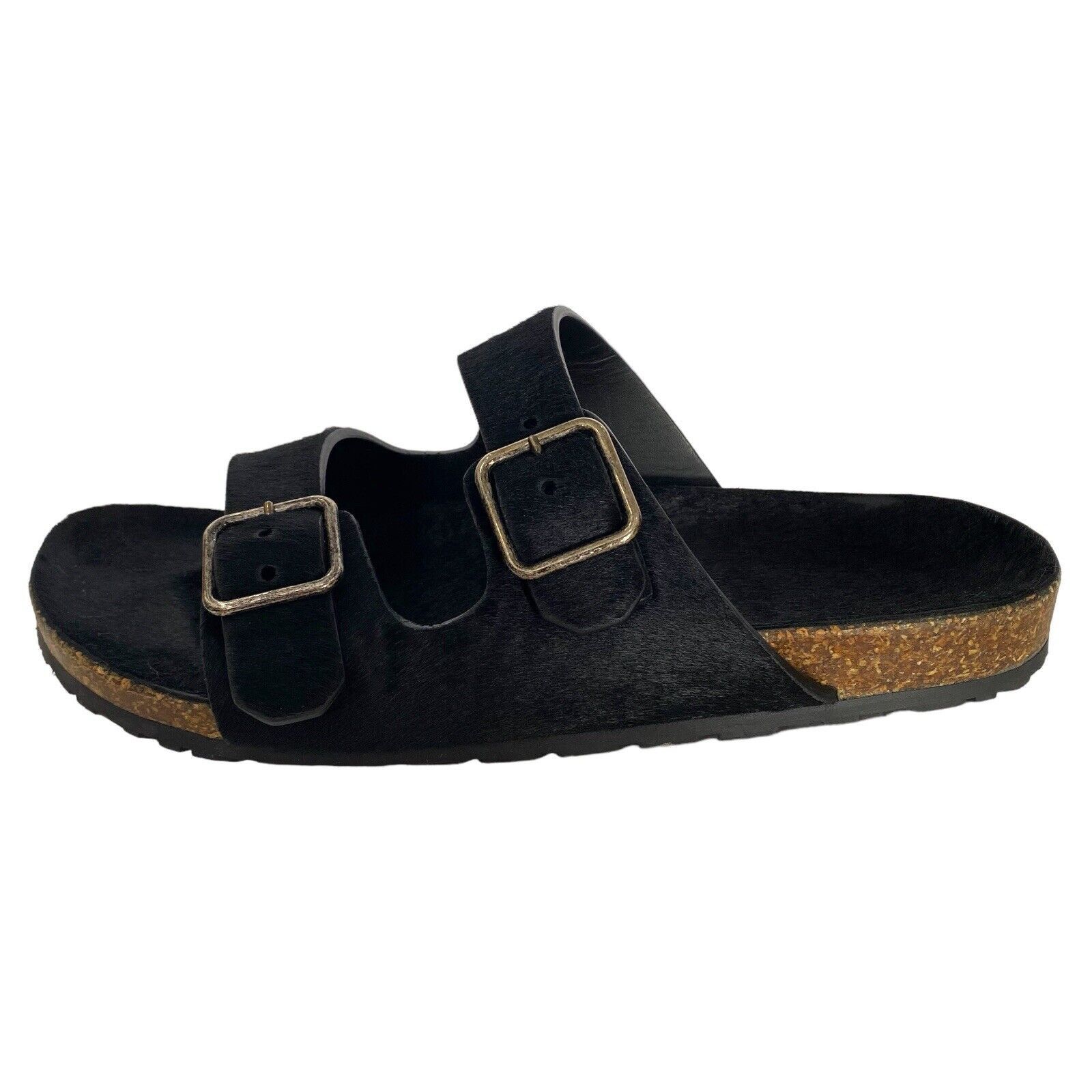 Saint Laurent Paris $795 Unisex Black Calf Hair Jimmy Sandal Slide EU 42 Size US 9 / EU 42 - 1 Thumbnail
