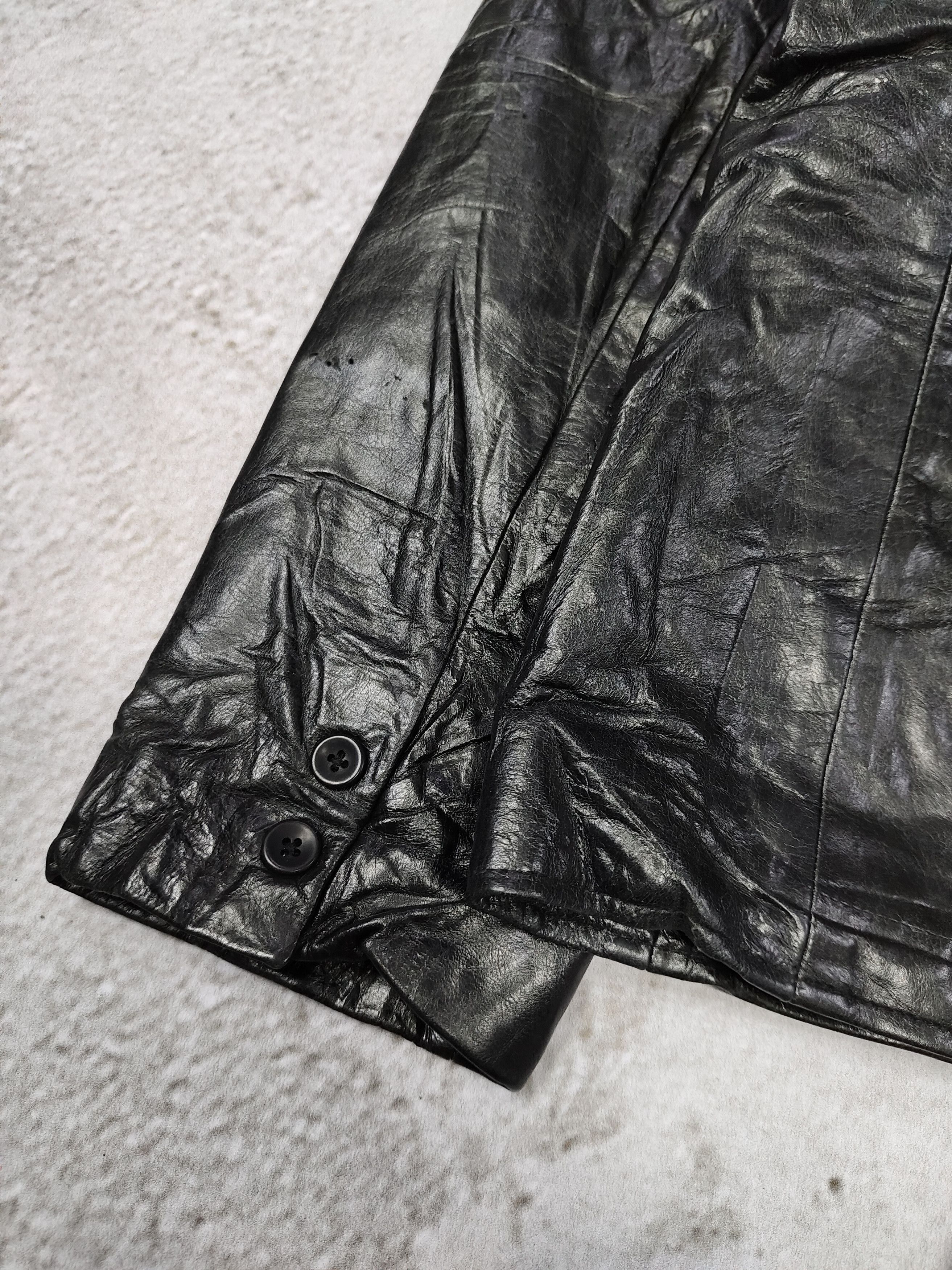 Gap 00s GAP- Minimal Tailored Glossy Leather Blazer Jacket Size US L / EU 52-54 / 3 - 6 Thumbnail