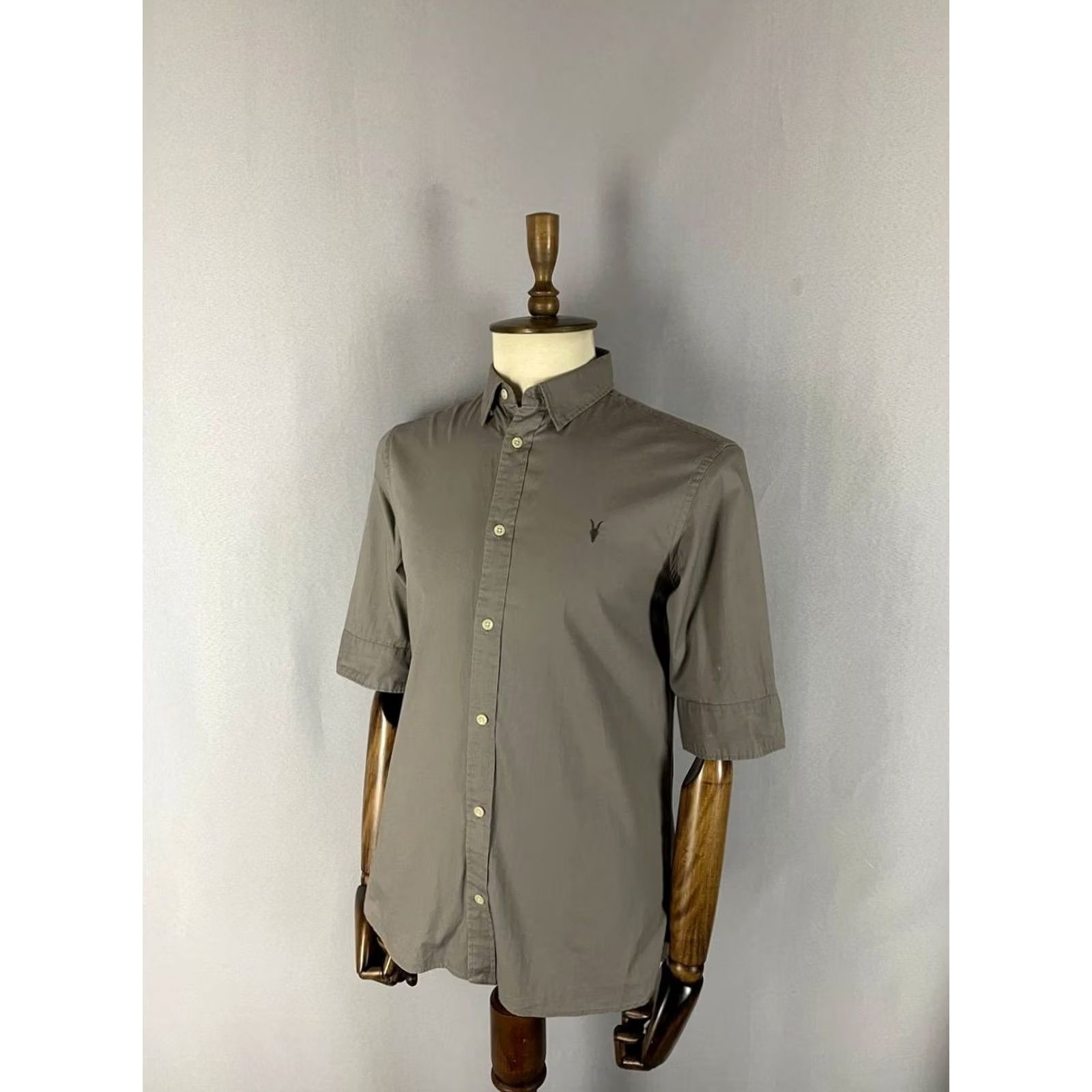 Allsaints AllSaints Mens Shirt S Gray Short Sleeve Button-Up Casual Shirt Size US S / EU 44-46 / 1 - 2 Thumbnail