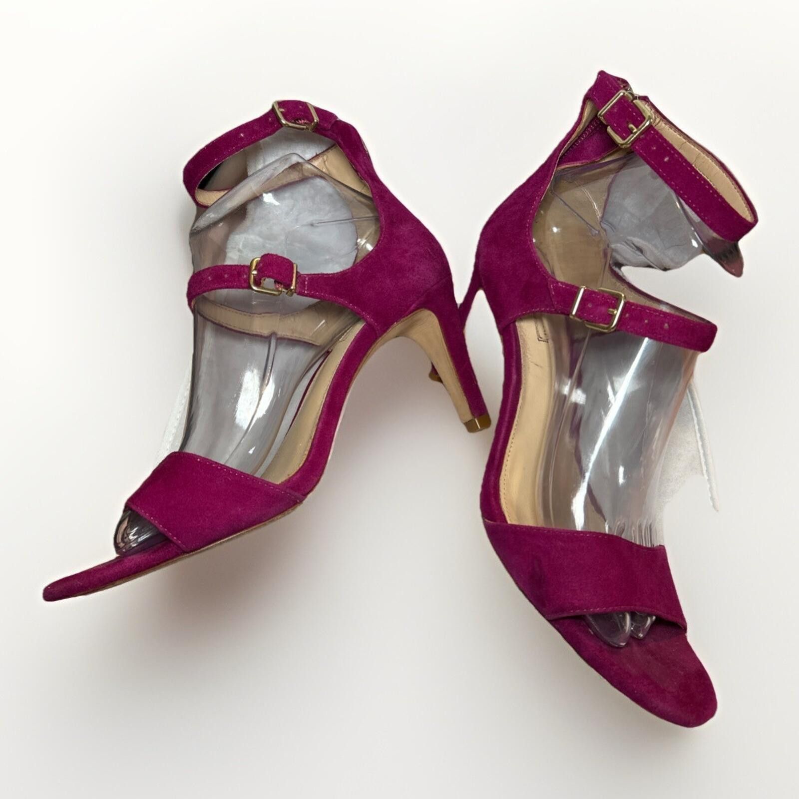 Other Antonio Melani 3" Heels Fuchsia Zipper Suede Double Strap Size US 9 / IT 39 - 5 Thumbnail