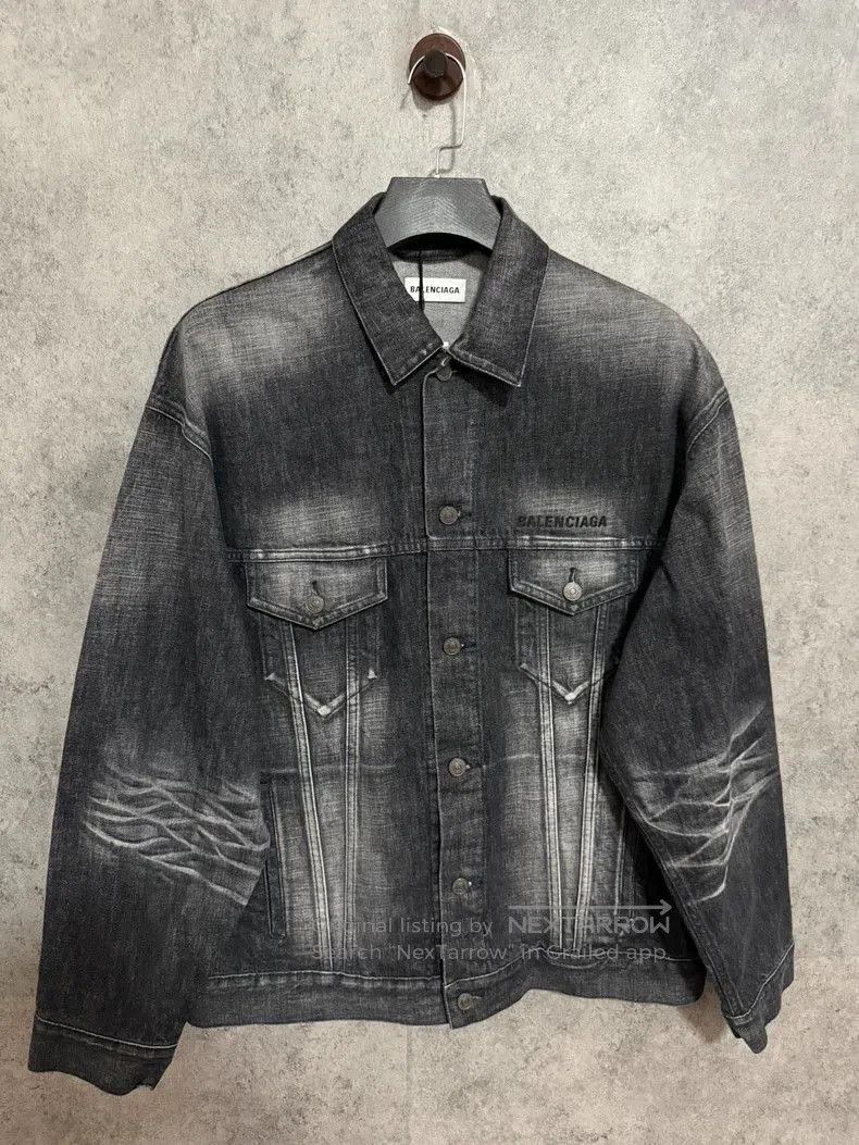 Balenciaga Balenciaga Gray Tie-Dye Denim Jacket. Size US XS / EU 42 / 0 - 1 Thumbnail