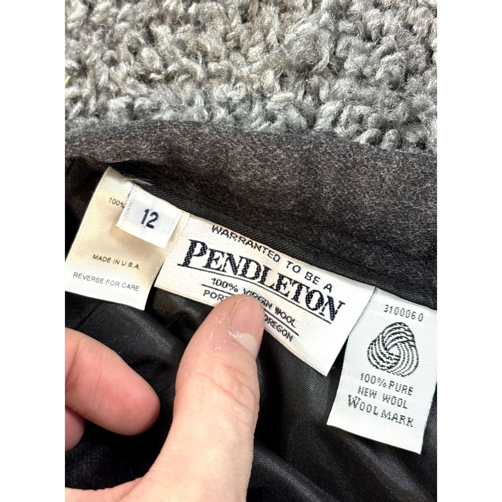 Pendleton VINTAGE Pendleton Skirt Womens 12 Wool Midi Gray Straight 90s Womens Size 34" / US 12 / IT 48 - 4 Thumbnail
