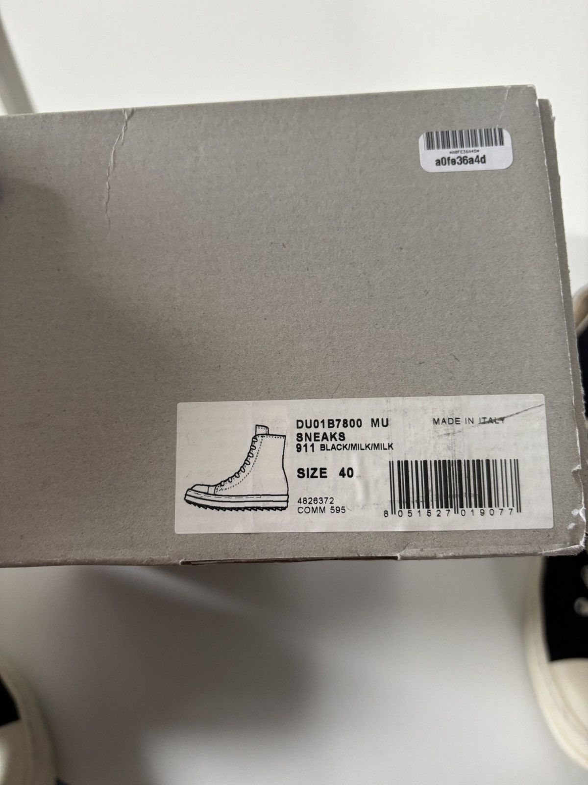 Rick Owens Rick Owens DRKSHDW Fogachine Cotton Nylon High 'Black Milk' Size US 7 / EU 40 - 8 Thumbnail