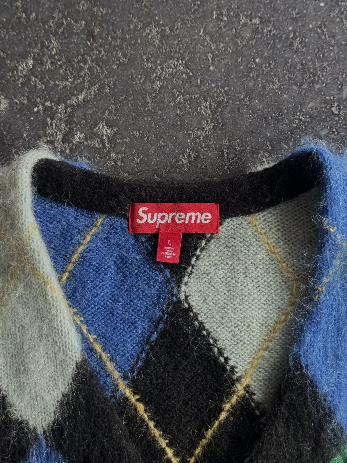 Supreme supreme brushed argyle zip up vest Size US L / EU 52-54 / 3 - 6 Thumbnail