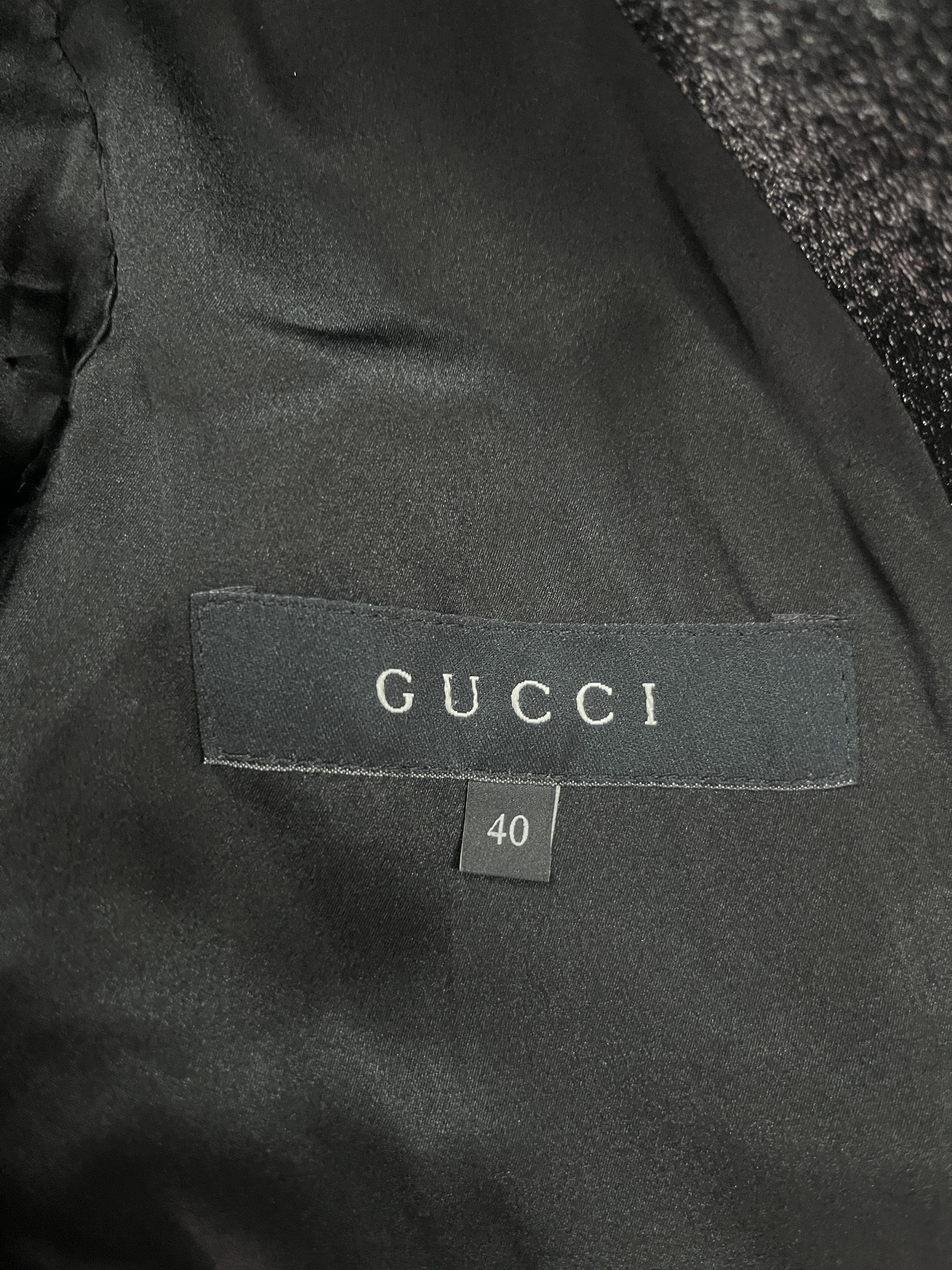 Gucci Gucci Black Glitter Blazer With Sharp Lapel Size S / US 4 / IT 40 - 4 Thumbnail