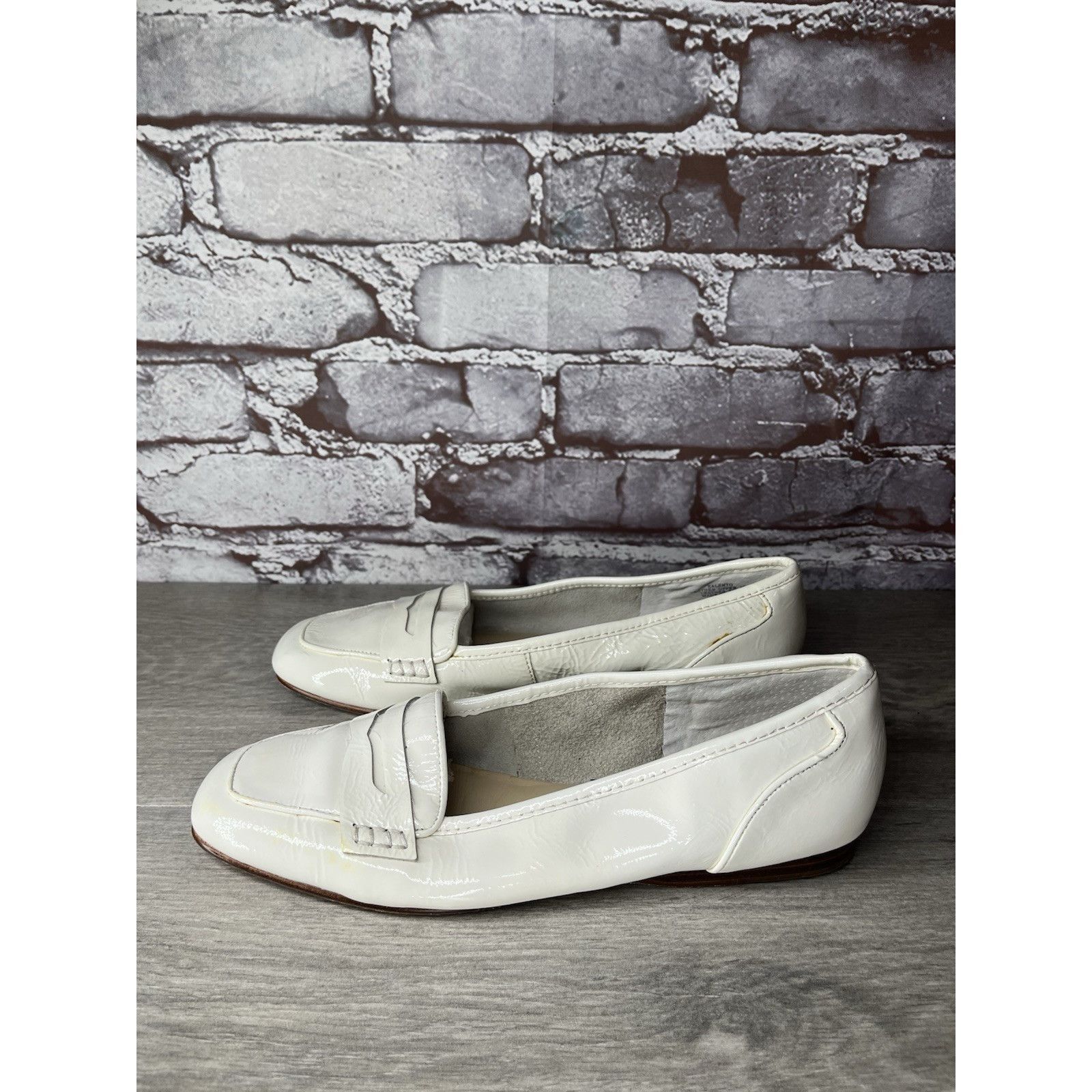 Enzo Bonafe Enzo Angiolini Ealento White Patent Leather Slip-On Loafers Size US 6.5 / IT 36.5 - 13 Thumbnail