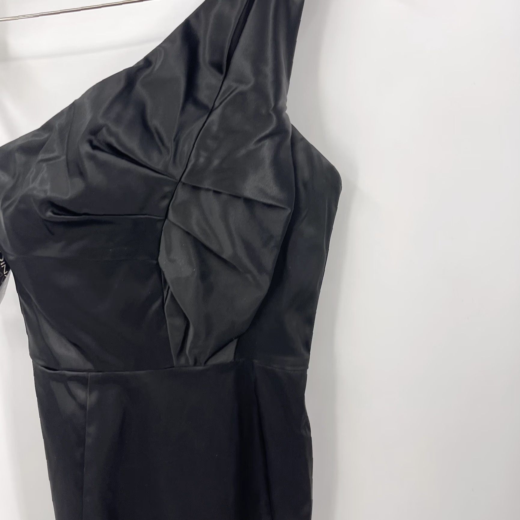 Vintage VINTAGE Dina BAR-El Dress Womens Small S Black Mini One Shoulder 90s y2k Silk Satin Dress Length: Short Sleeveless Party/Cocktail Mens? Girls? Size S / US 4 / IT 40 - 6 Thumbnail