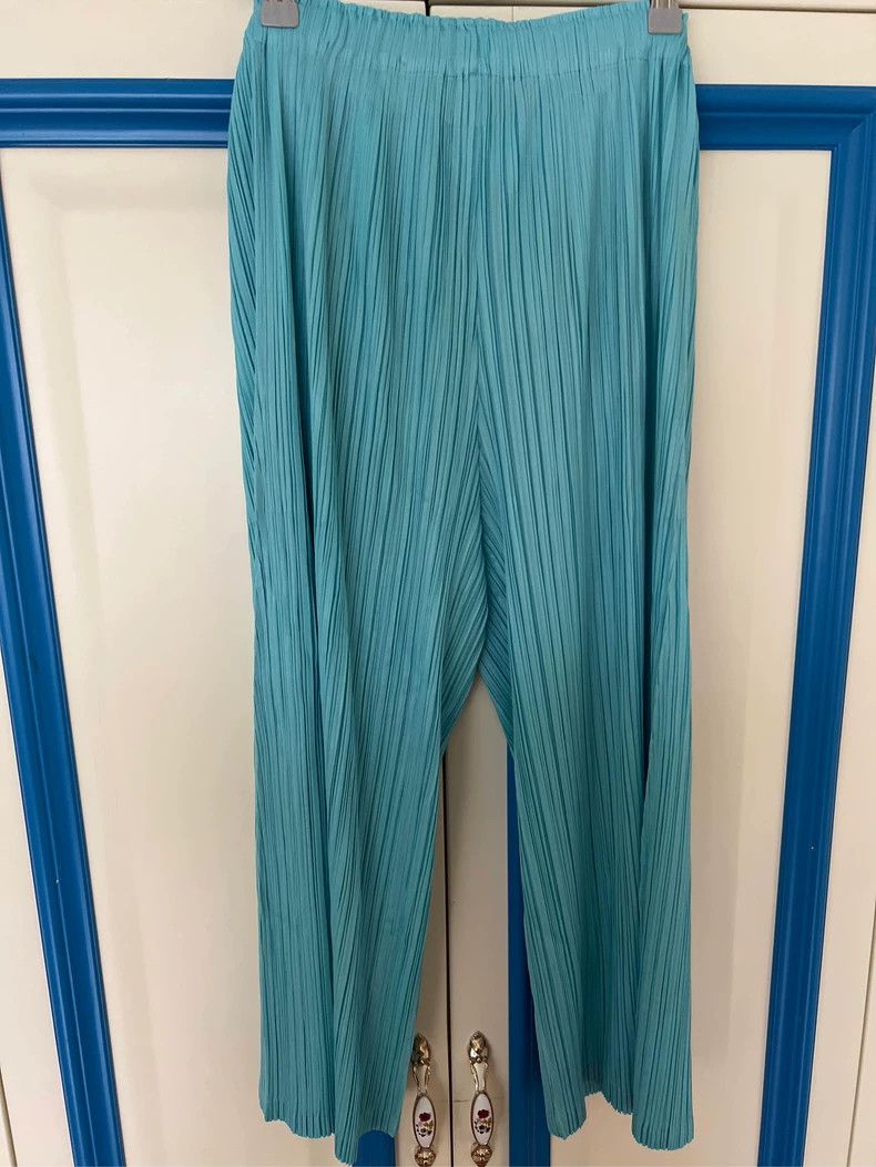 Issey Miyake issey miyake size:2 Cyan pleated pants Size 31" - 6 Thumbnail