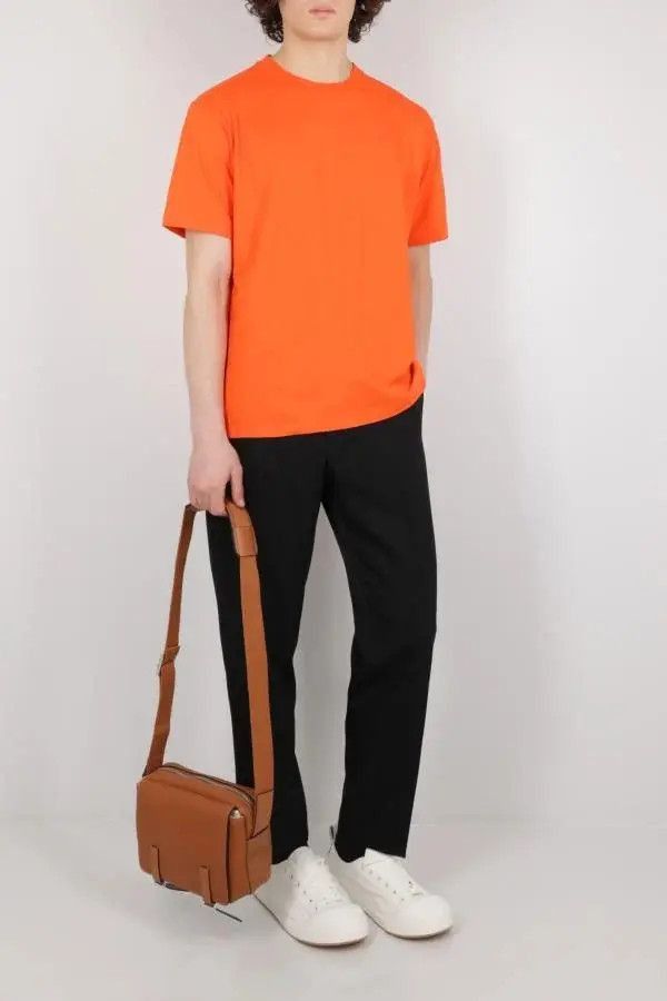 Bottega Veneta o1w1db10724 Light Cotton T-Shirt in Orange Size US XL / EU 56 / 4 - 1 Preview