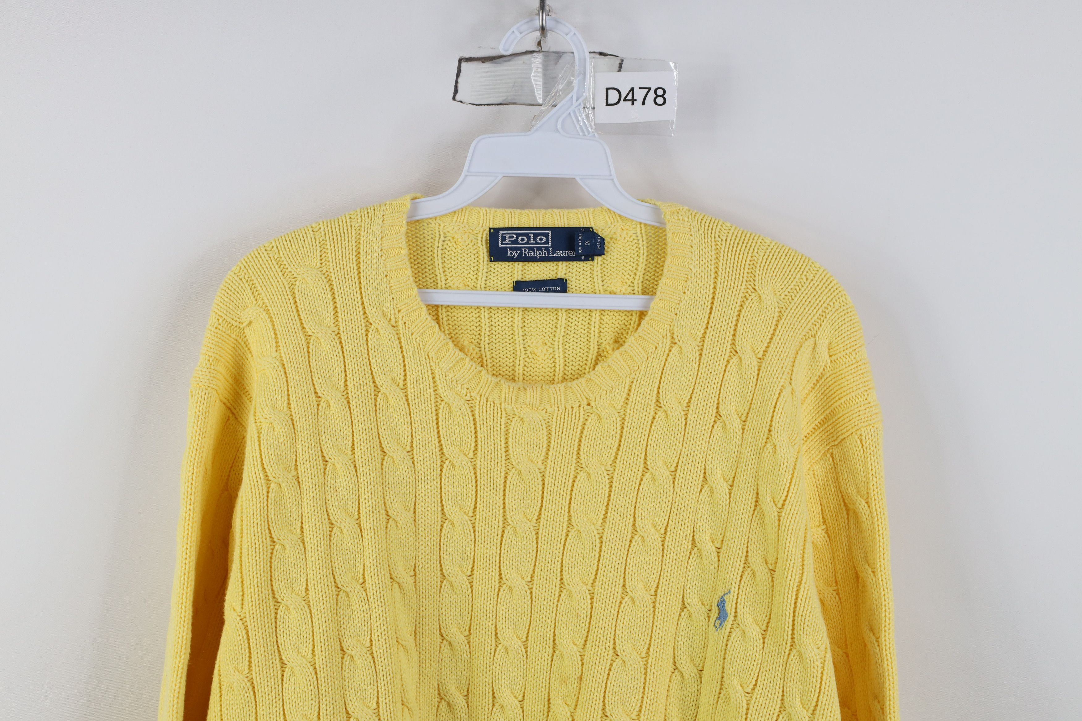 Ralph Lauren Vintage 90s Ralph Lauren Cable Knit Crewneck Sweater Yellow Size US XL / EU 56 / 4 - 2 Thumbnail