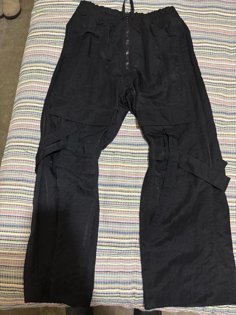 Dries Van Noten Dries Van Noten size:L Black nylon ribbon pants Size 23" - 1 Thumbnail
