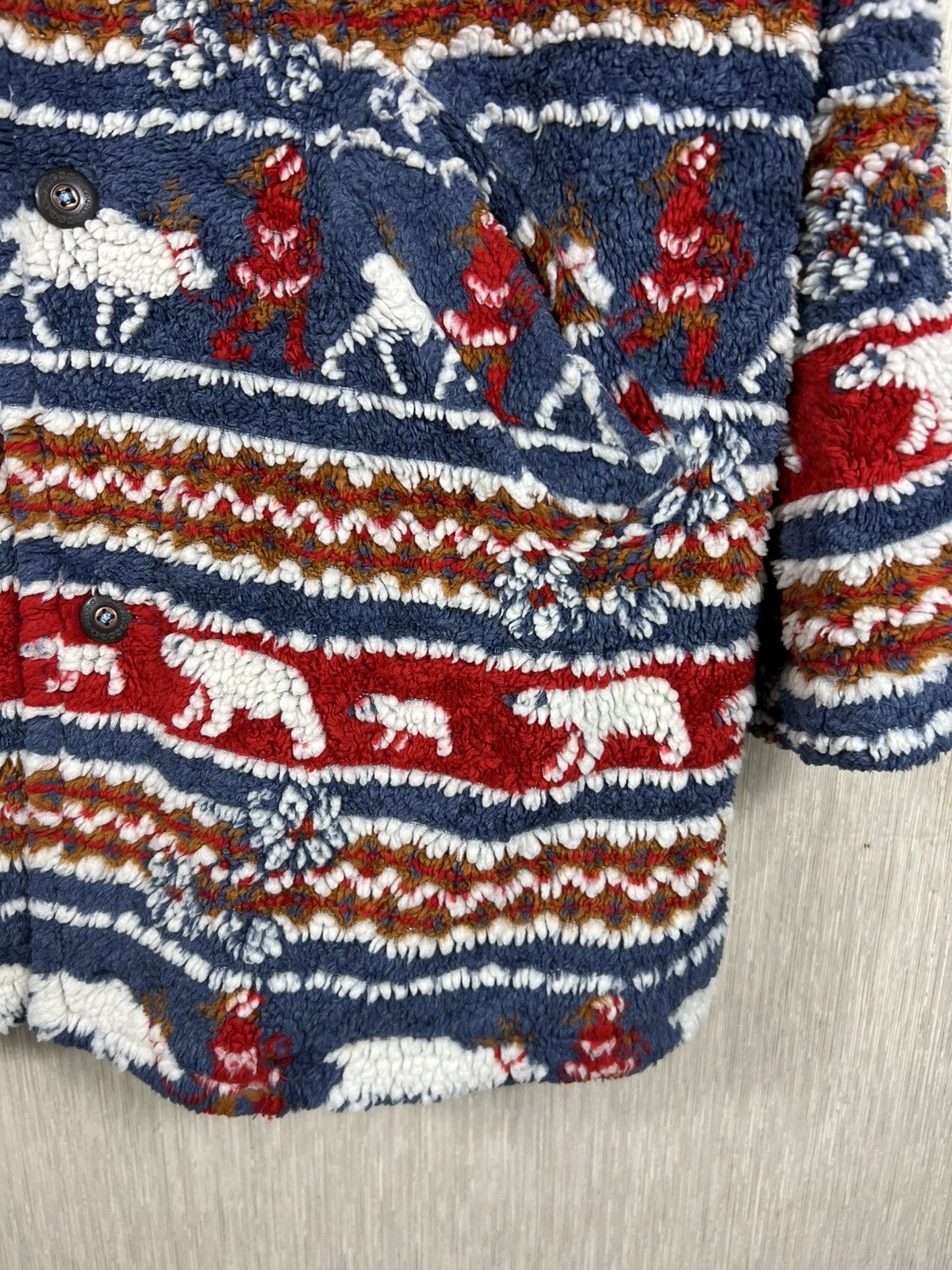 Ellesse Vintage Ellesse full print patterned sherpa coat jacket Size US L / EU 52-54 / 3 - 7 Thumbnail