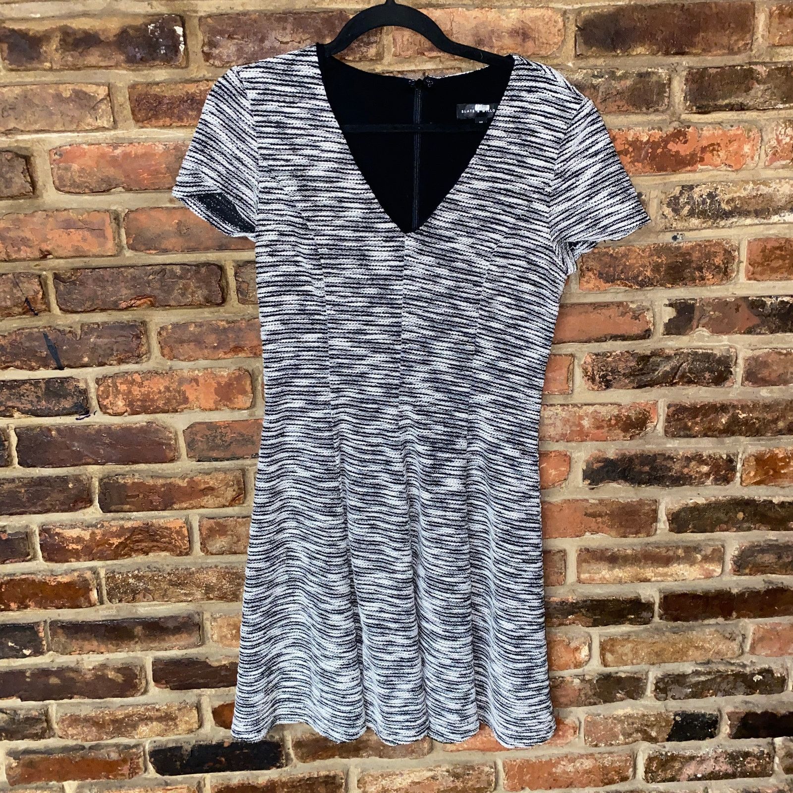 Other Slate & Willow Grey Knit Short Sleeve A-Line Dress Medium Size M / US 6-8 / IT 42-44 - 2 Thumbnail