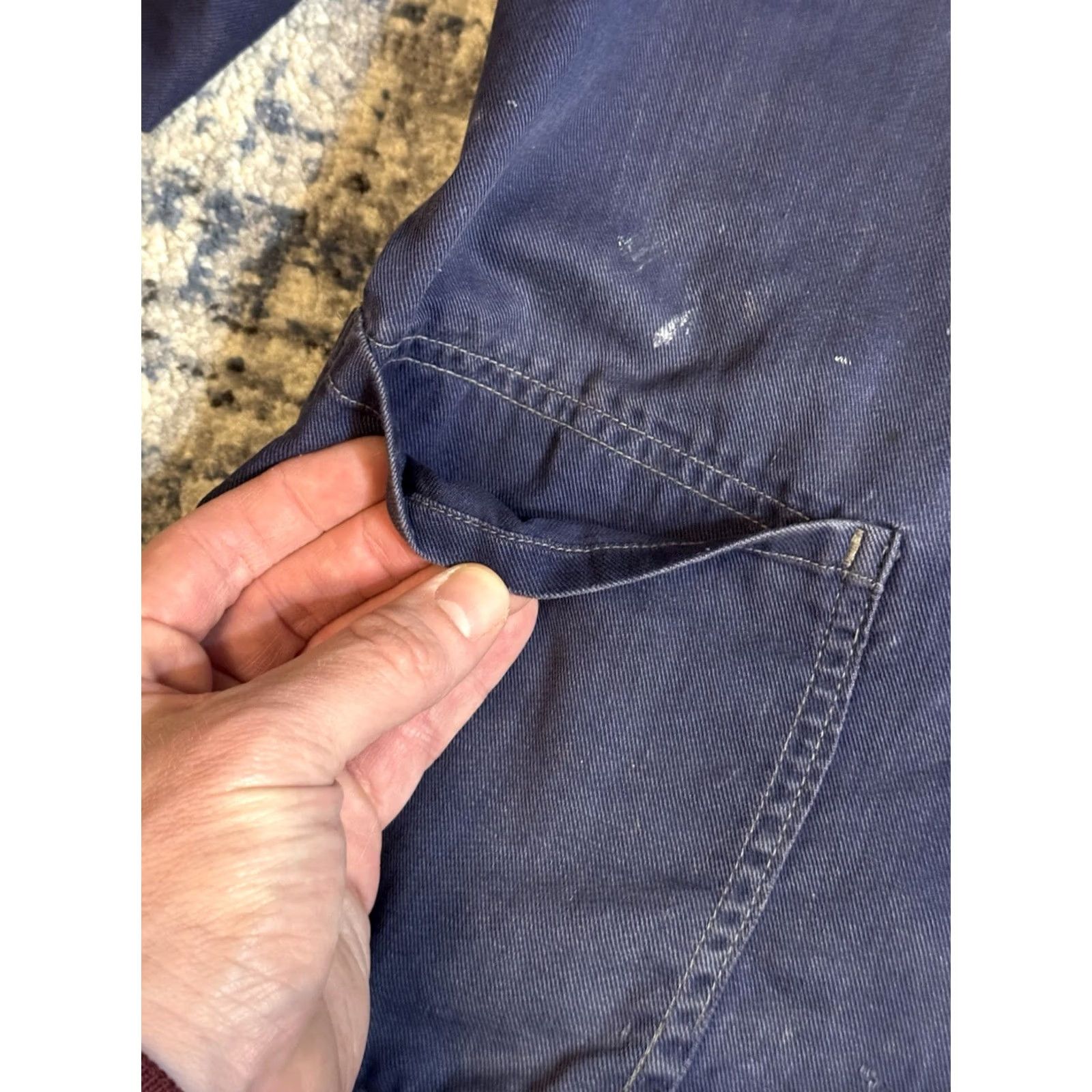 Denime VINTAGE 1950s France Denim Chore Jacket Blue Size L 50s Workwear Jacket Mens Size US L / EU 52-54 / 3 - 7 Thumbnail