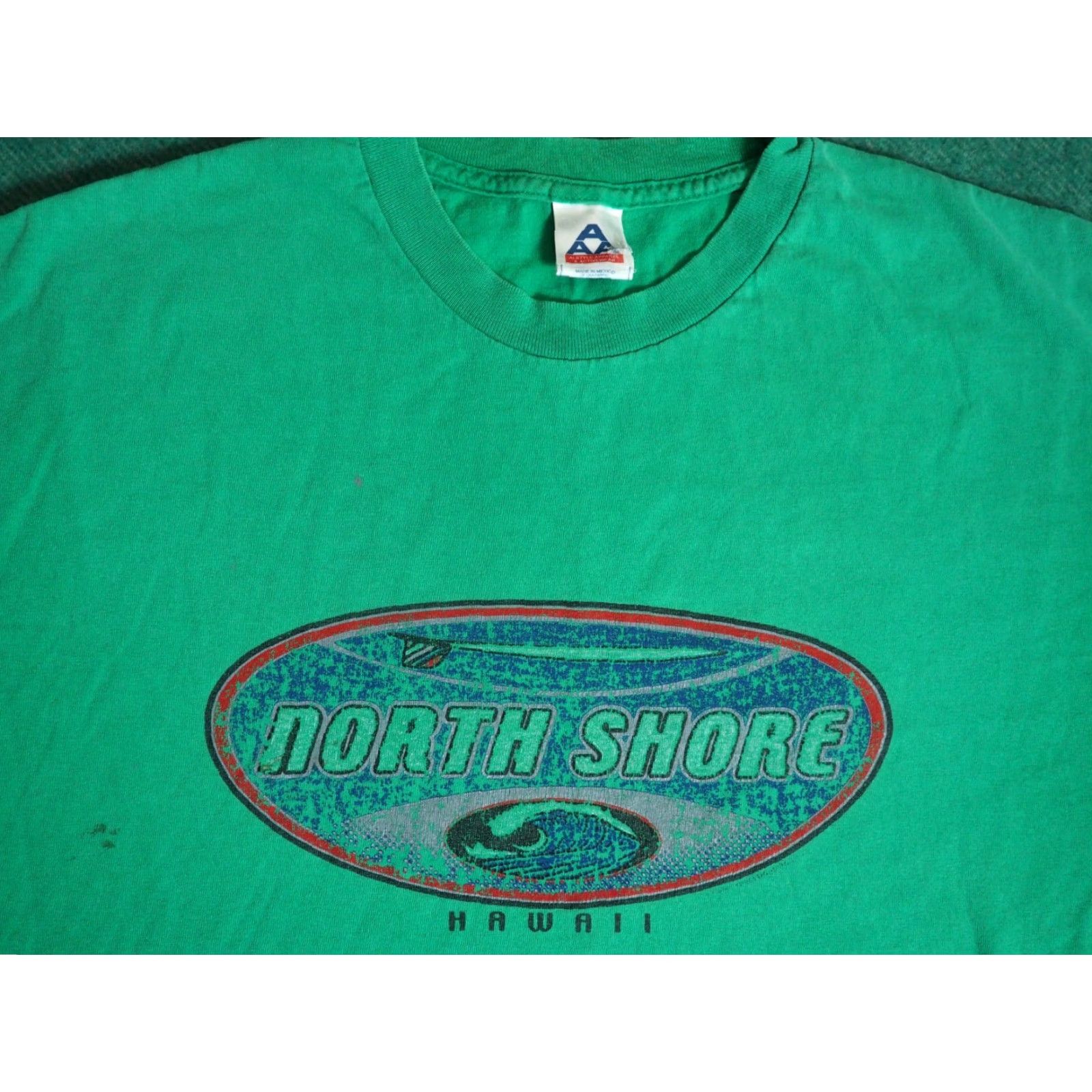 AAA VINTAGE AAA North Shore Maui Hawaii Surf Faded Green Tee T-Shirt XL Men Short Sleeve Crew Neck Graphic Print Size US XL / EU 56 / 4 - 2 Thumbnail