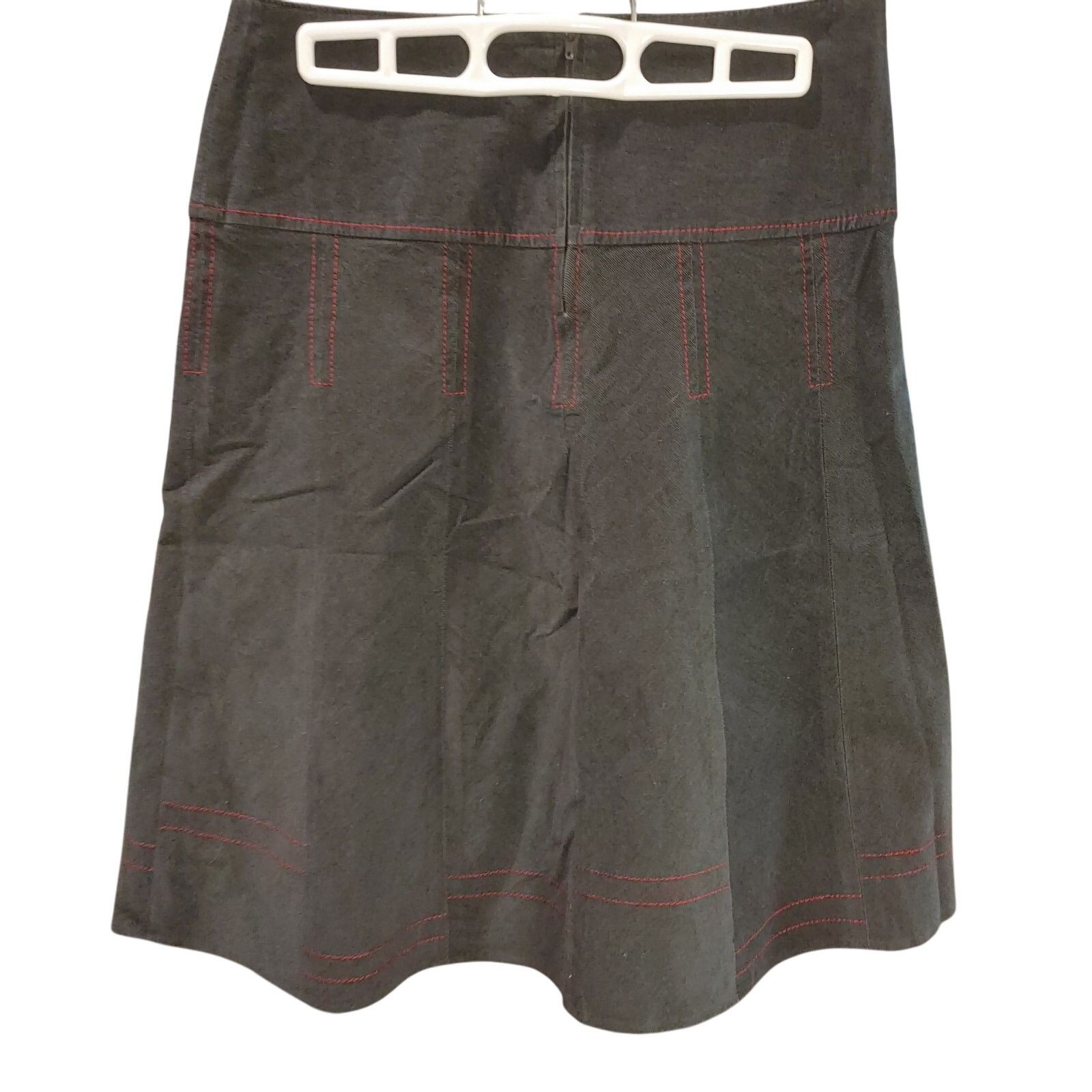 Other Taste of Art Women's S 6-8 Dark Gray Corduroy Pleated Skirt Size 28" / US 6 / IT 42 - 2 Thumbnail