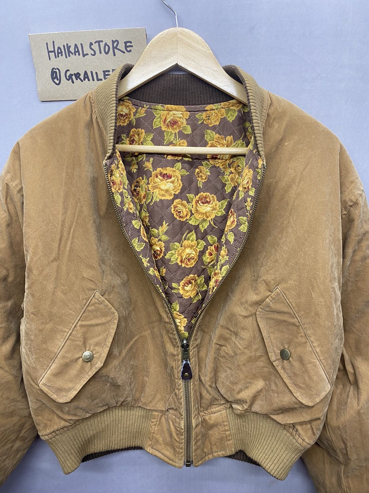 Designer Vintage Floral Bomber Reversible Quilted Jacket By Cabin Size US S / EU 44-46 / 1 - 13 Thumbnail