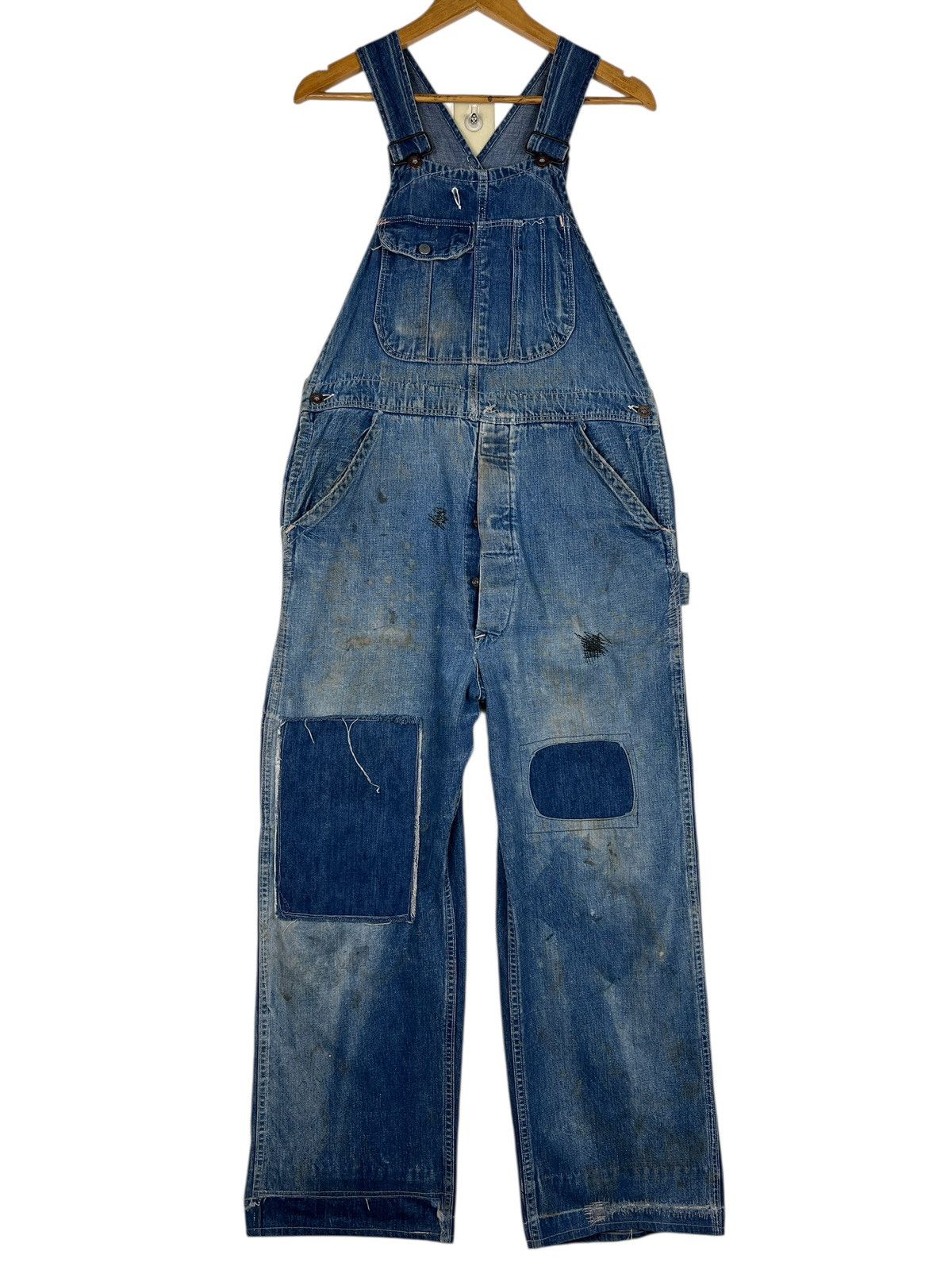 Vintage Vintage WWII Era Overalls Selvedge Patchwork Size US 36 / EU 52 - 1 Thumbnail
