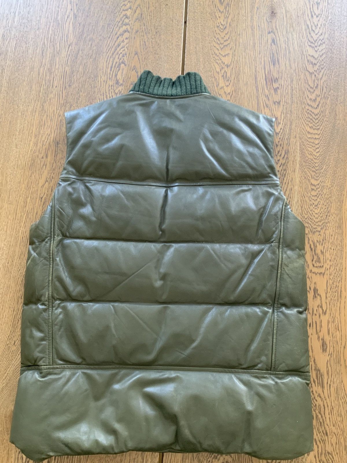 Berluti Haider Ackermann Camo green Calf leather vest Size US M / EU 48-50 / 2 - 2 Thumbnail
