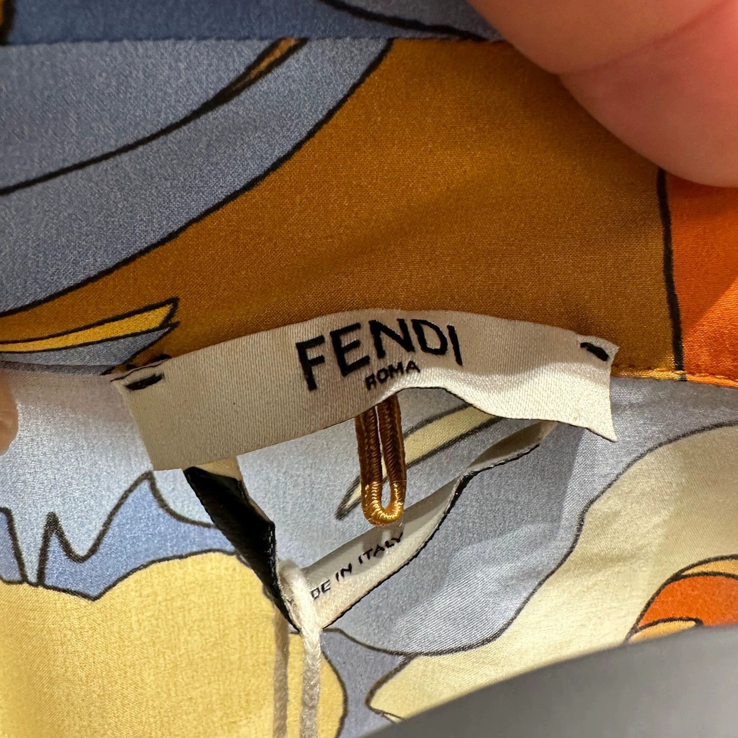Fendi Fendi apr220 Floral Oil-Pnt Slogan Tie Shirt Dress Size M / US 6-8 / IT 42-44 - 3 Thumbnail