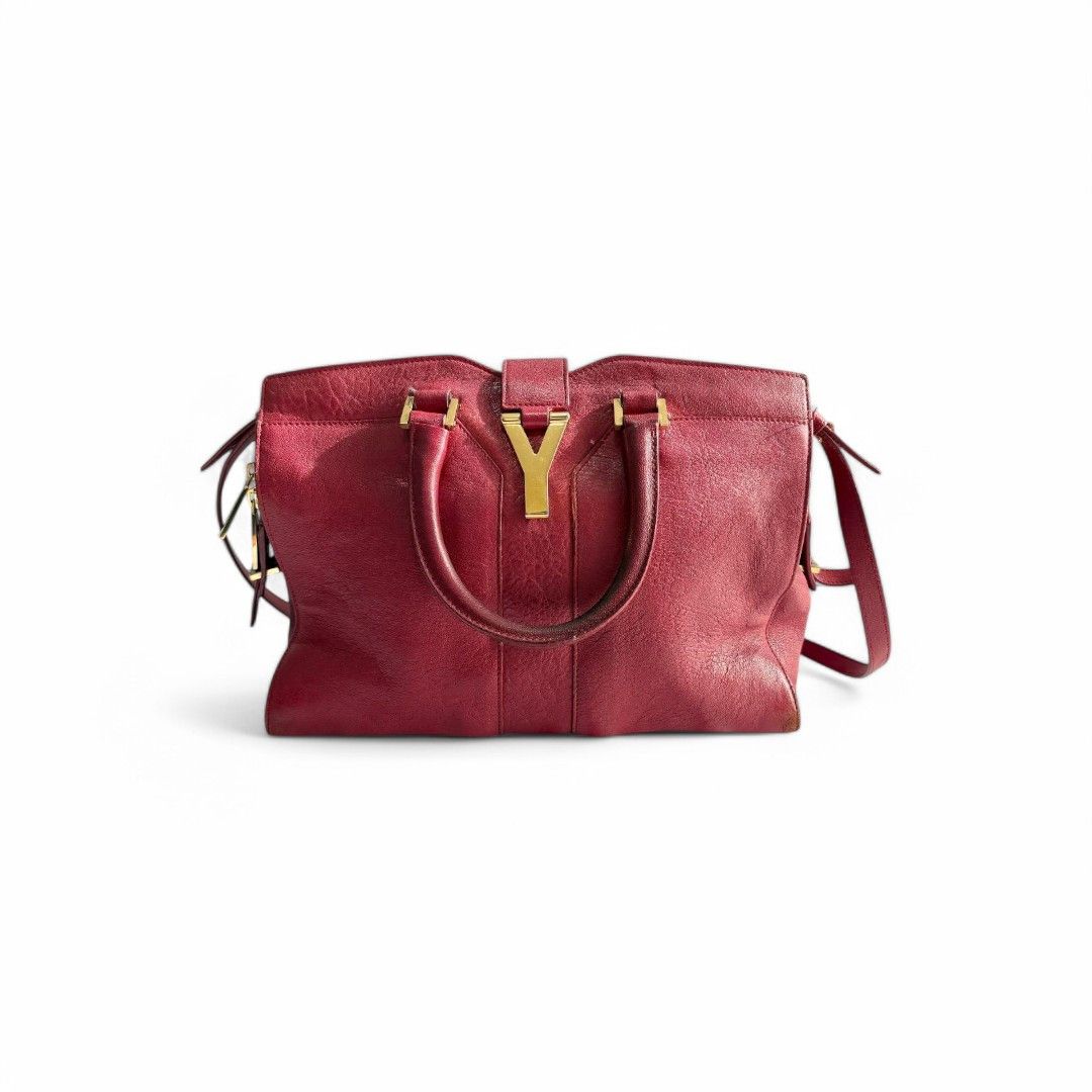 Yves Saint Laurent Cabas Chic Handbag YSL Shoulder Bag Red