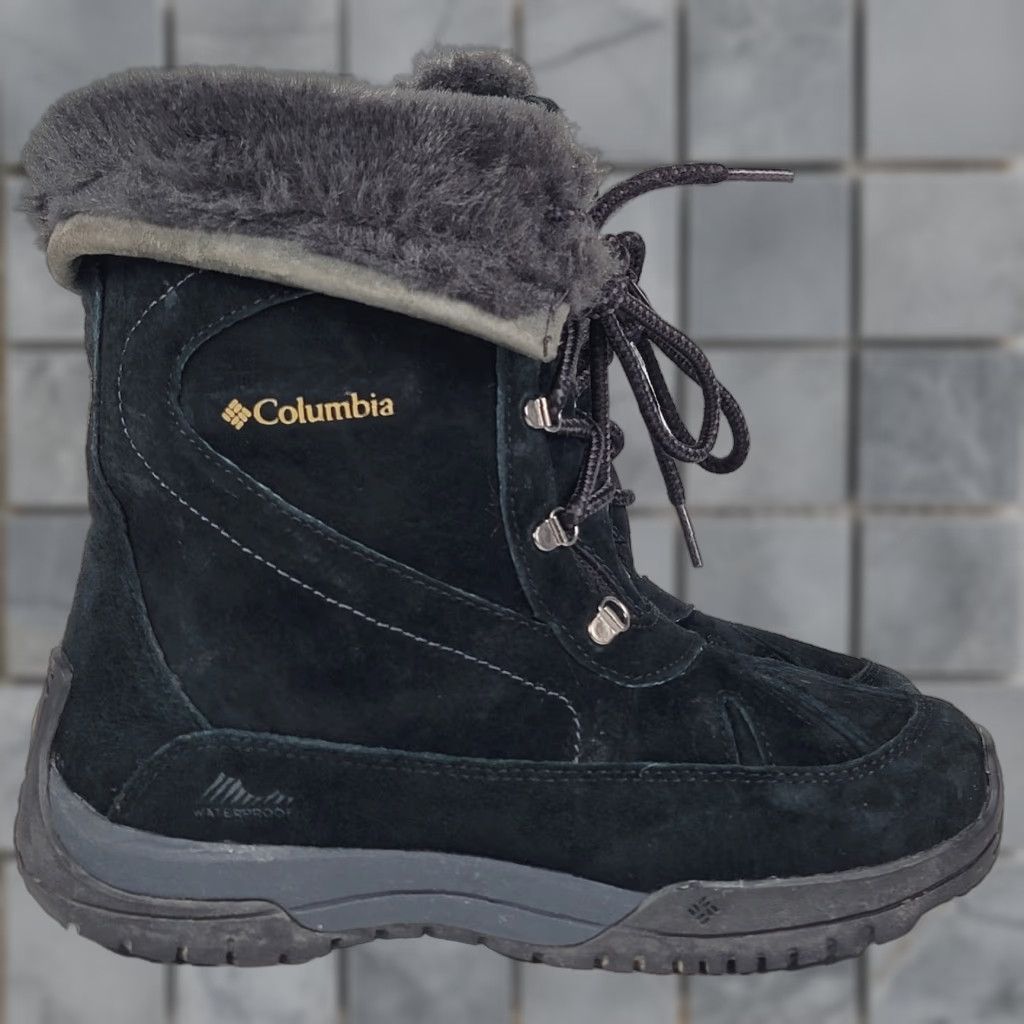 Vintage Columbia Lavela Waterproof Winter Boot Women's 6 US Black Suede Lace Up Mid-Calf Waterproof Rubber Outsole Snow Boot Size US 4 / IT 34 - 1 Thumbnail