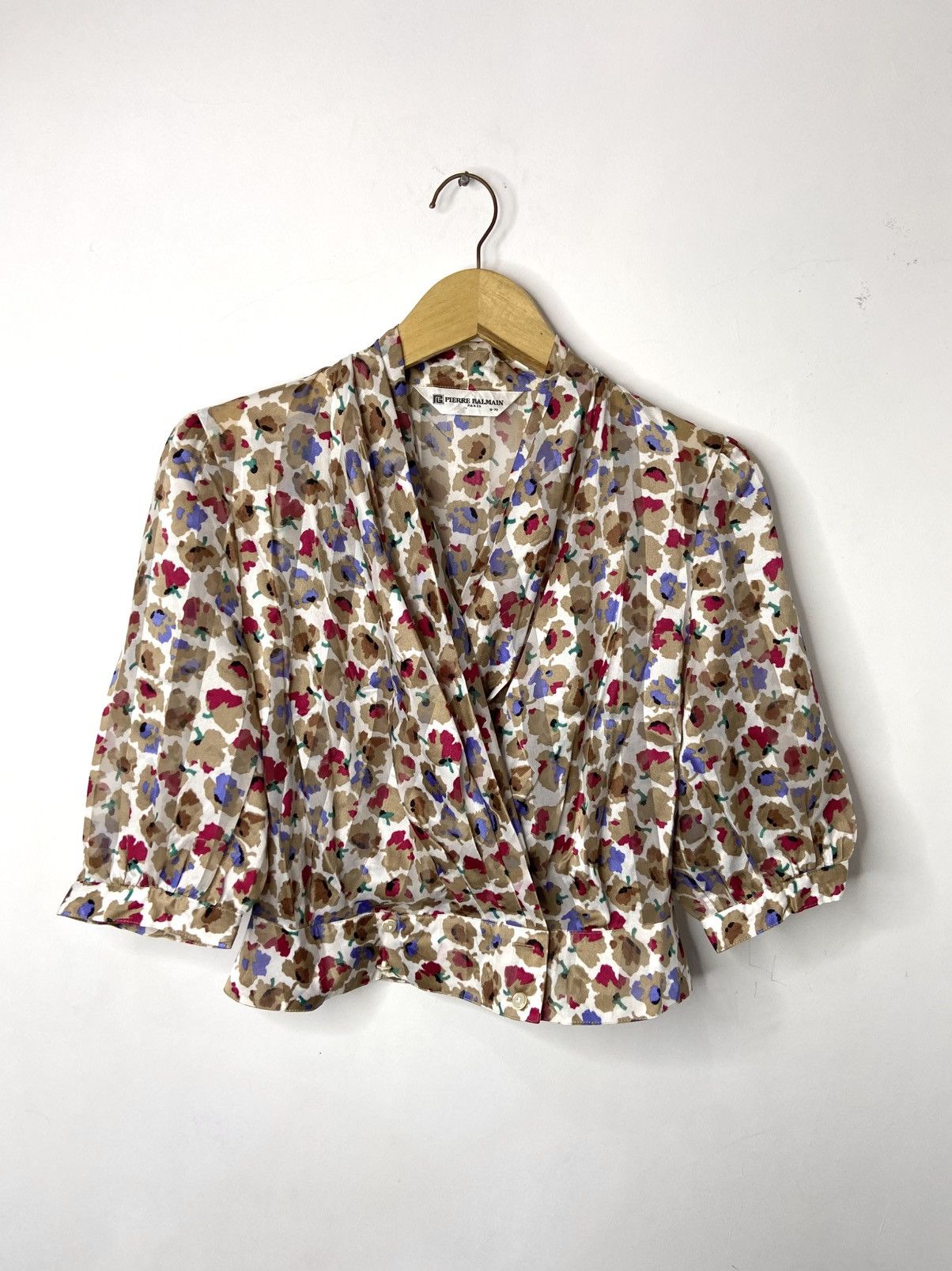 Pierre Balmain 80s Pierre Balmain Wrap Blouse Parisian Sophistication Size S / US 4 / IT 40 - 3 Thumbnail