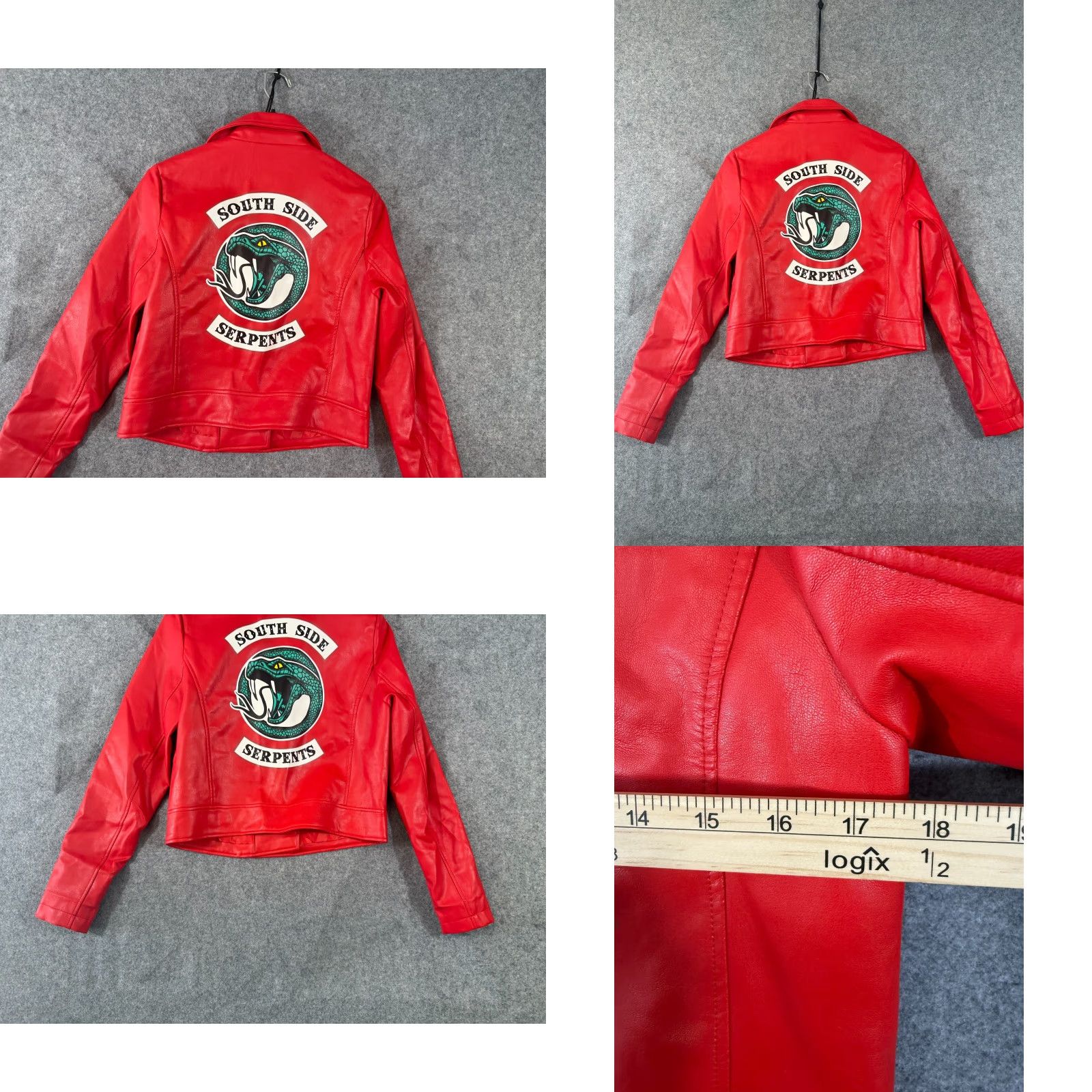 Riverdale Jacket Womens S Cheryl Blossom Faux Vegan Leather Southside Serpents Full Zip Long Sleeve Jacket
