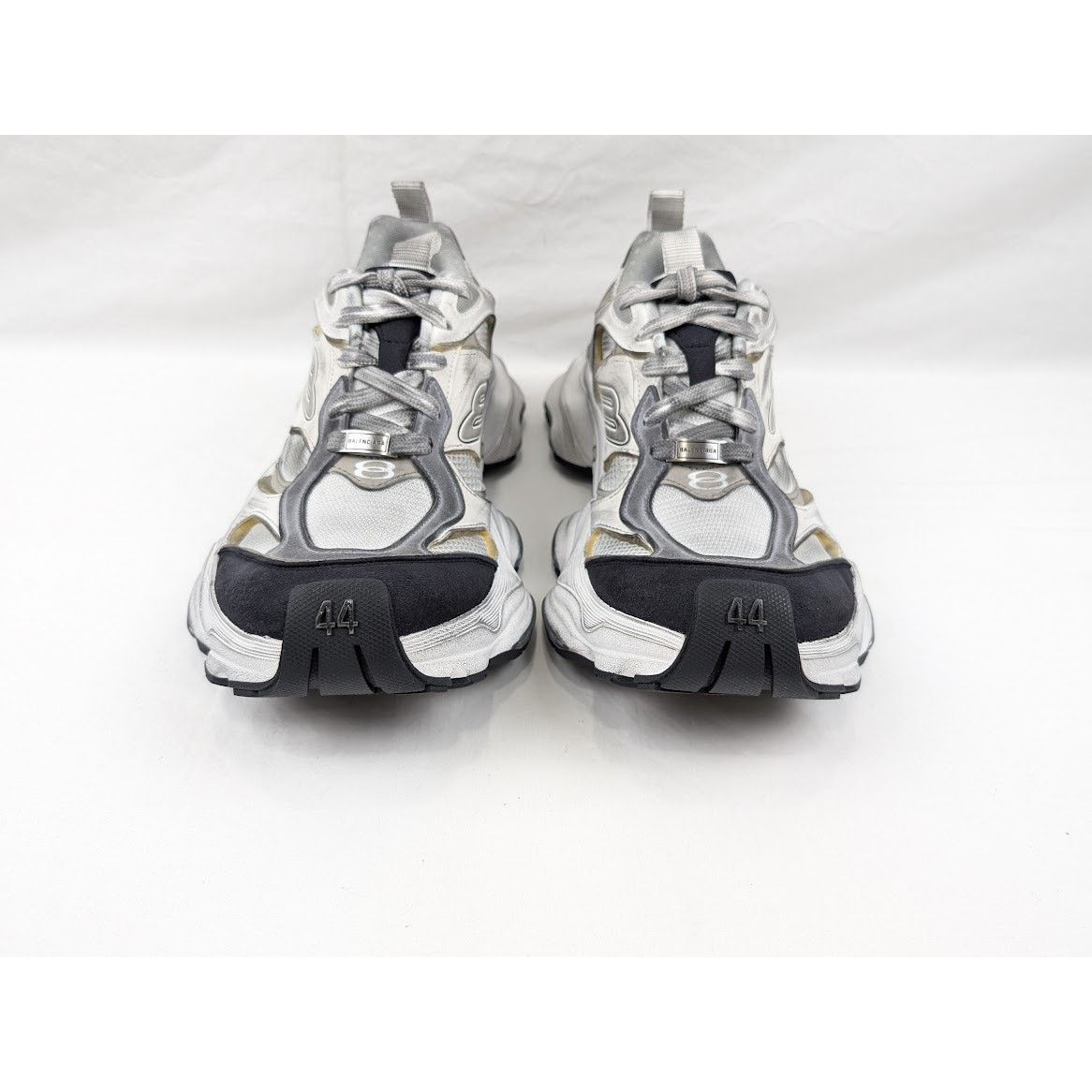 Balenciaga o1rshd1 Q:2 / Suede Mesh Cargo Sneakers in White/Grey Size US 11 / EU 44 - 14 Thumbnail