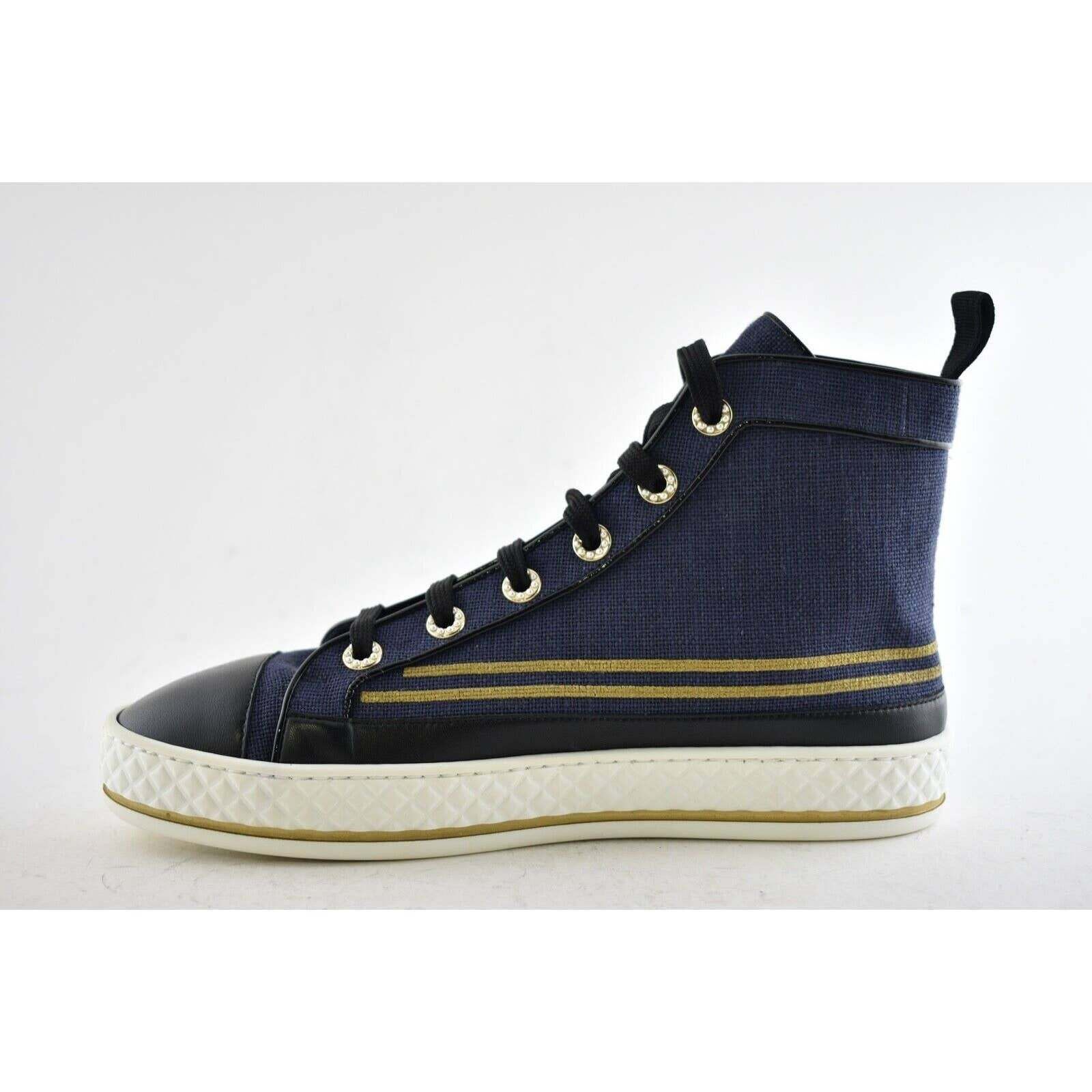 Chanel 19C Denim CC Platform Lace Up High Top Trainer Sneaker 40 Size US 10 / IT 40 - 7 Thumbnail