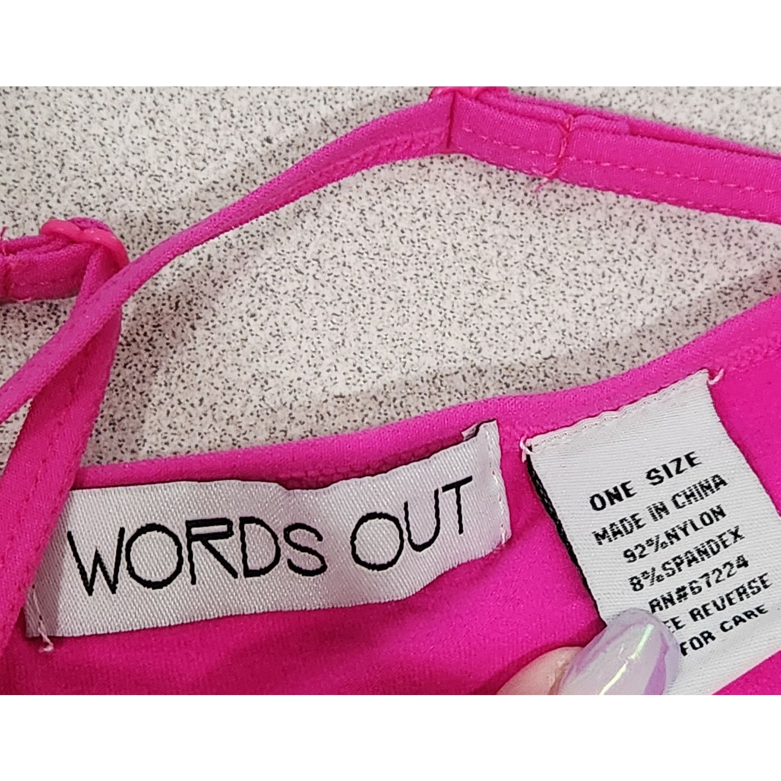 Other Words Out Fuchsia Pink Spaghetti Strap Tank Top One Size Size ONE SIZE - 4 Thumbnail