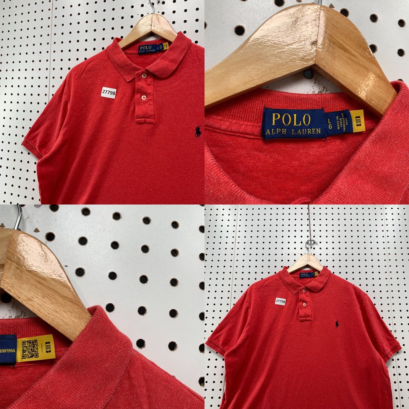 Polo Ralph Lauren Polo Ralph Lauren Shirt Red Black Pony Mens Large Short Sleeve Collared Size US L / EU 52-54 / 3 - 8 Thumbnail